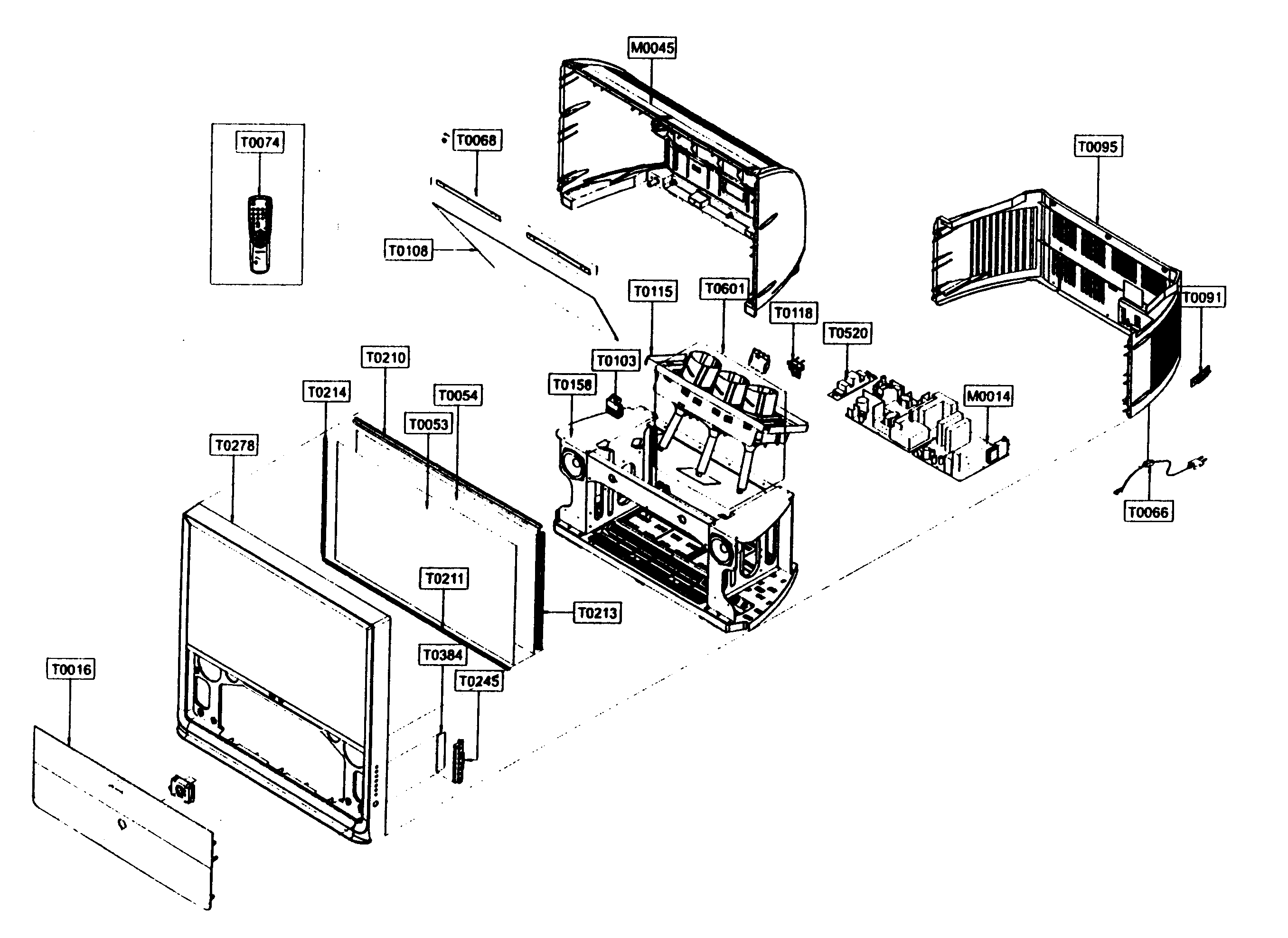 Samsung PT4299HD5S cabinet parts diagram