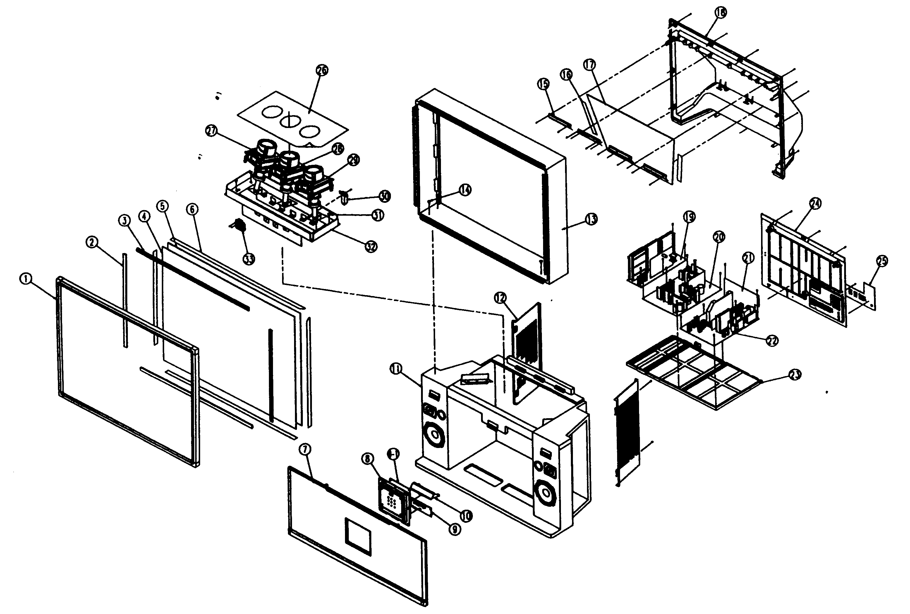 Samsung PT54925S cabinet parts diagram