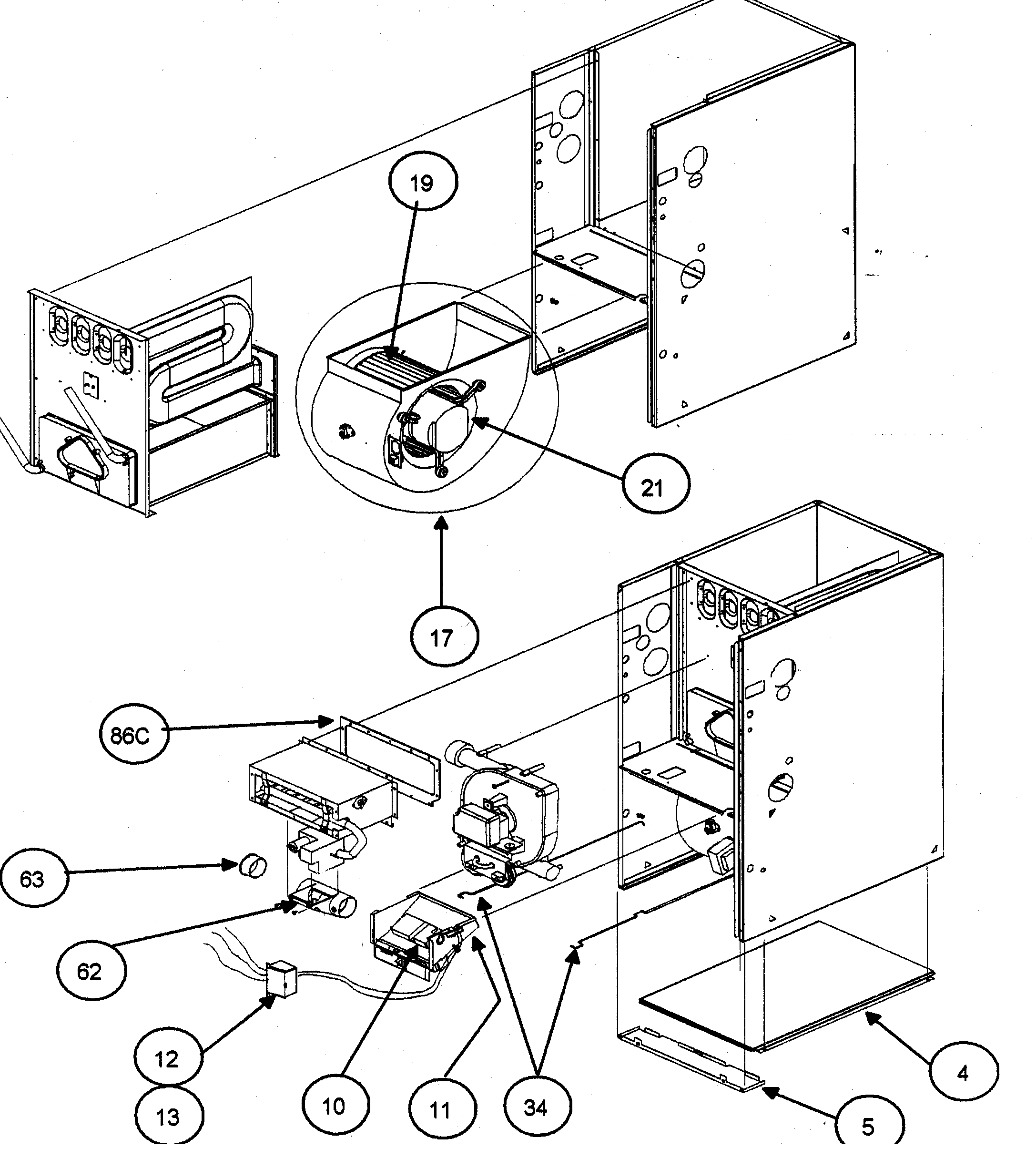 Carrier 58MVP060 casing assy diagram