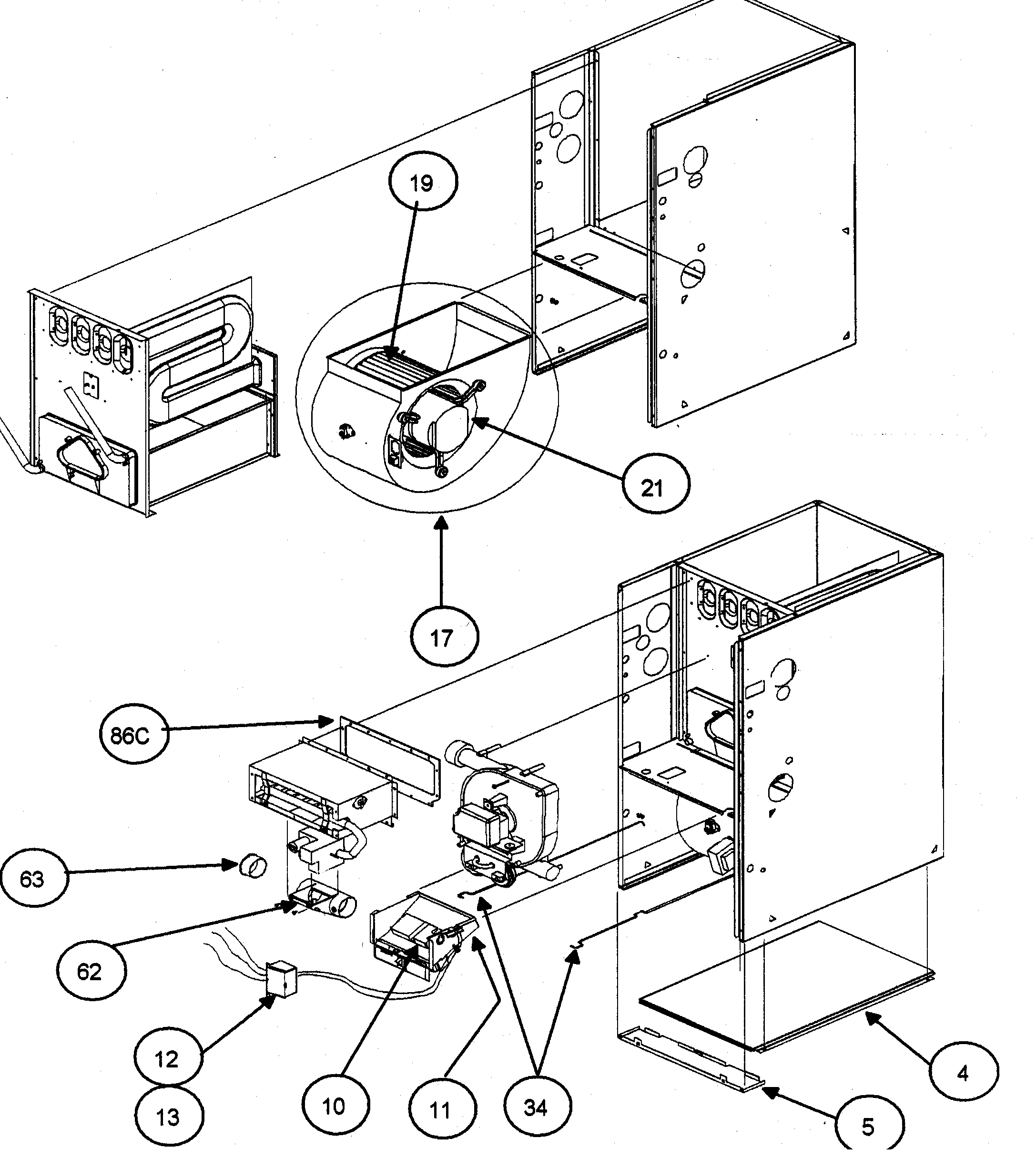 Carrier 58MVP100 casing assy diagram