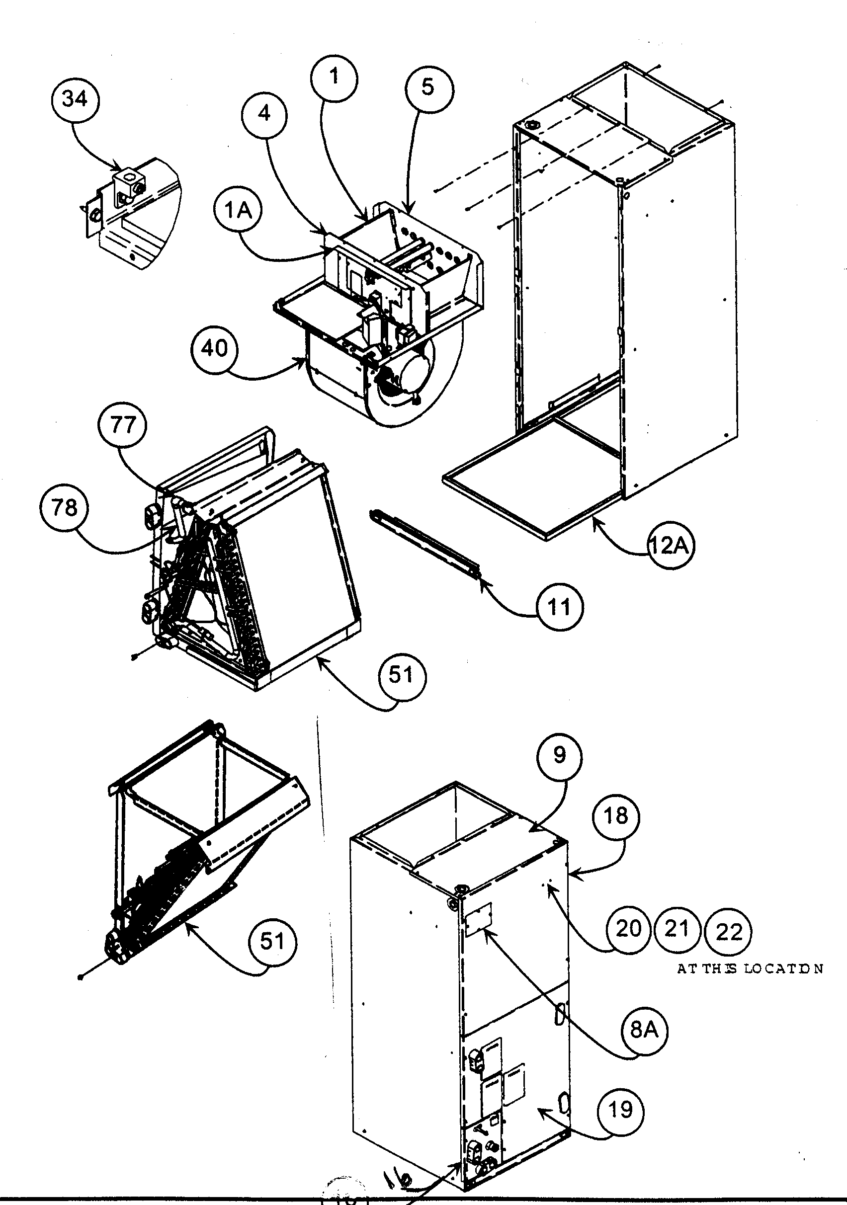 Carrier FX4BNF036000 casing assy diagram