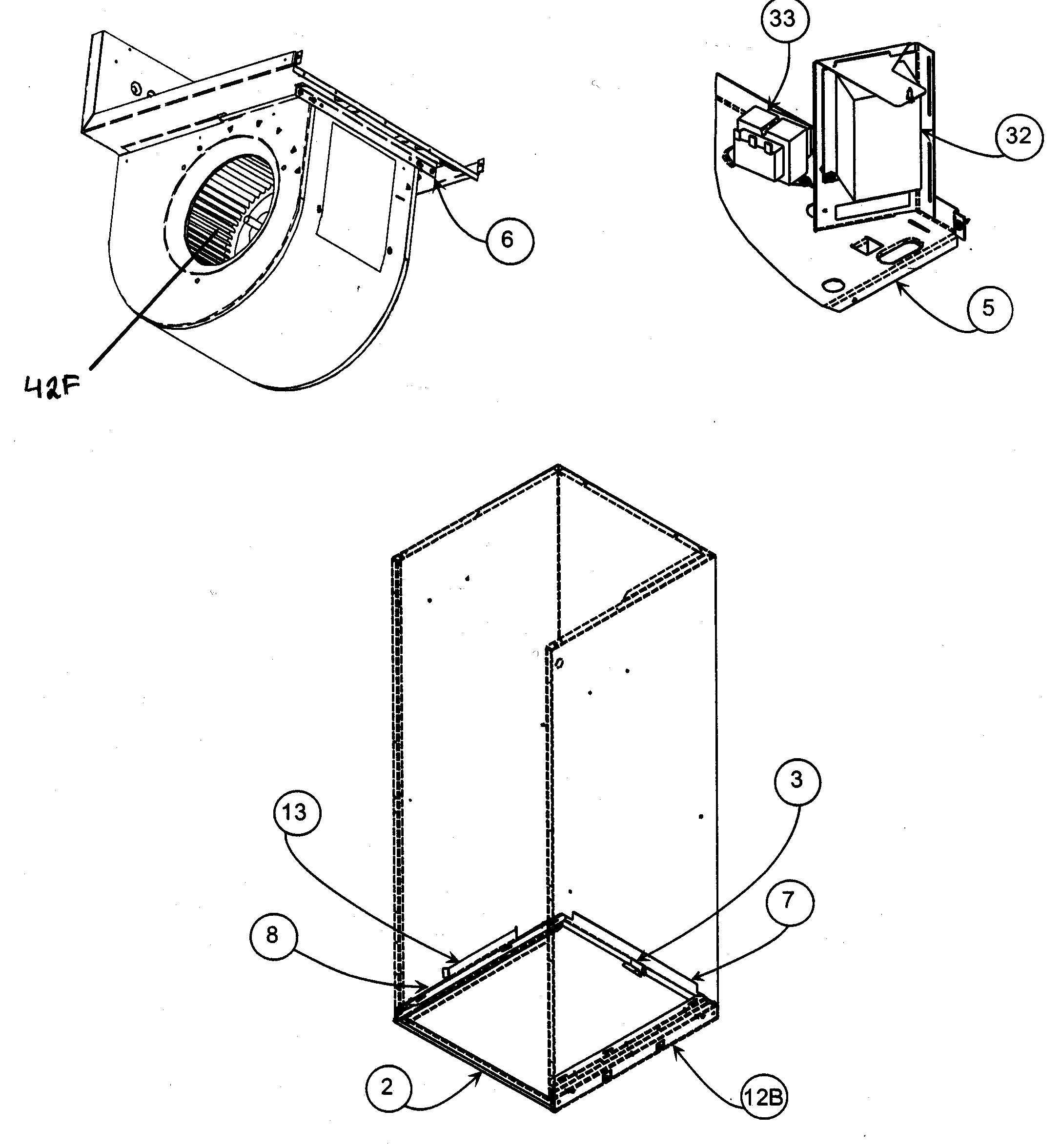 Carrier FX4BNF036000 blower assy diagram