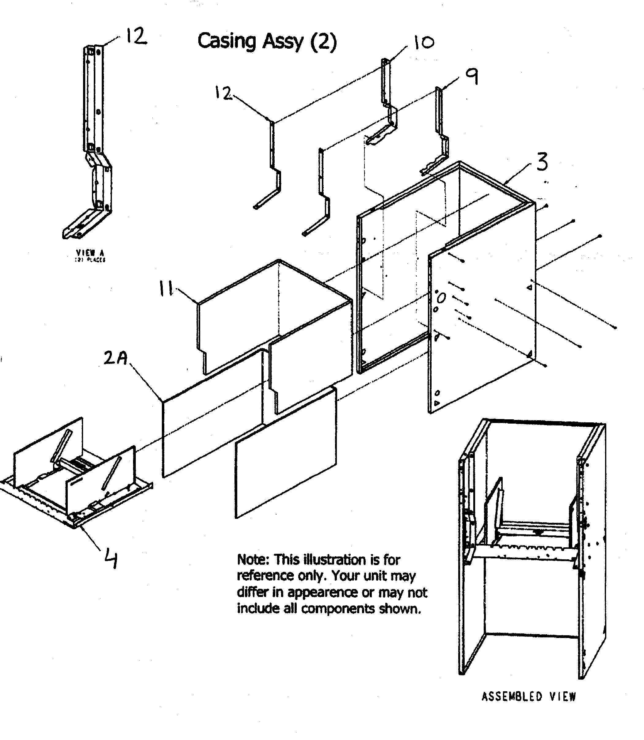 Carrier 58CTA07010012 casing assy diagram