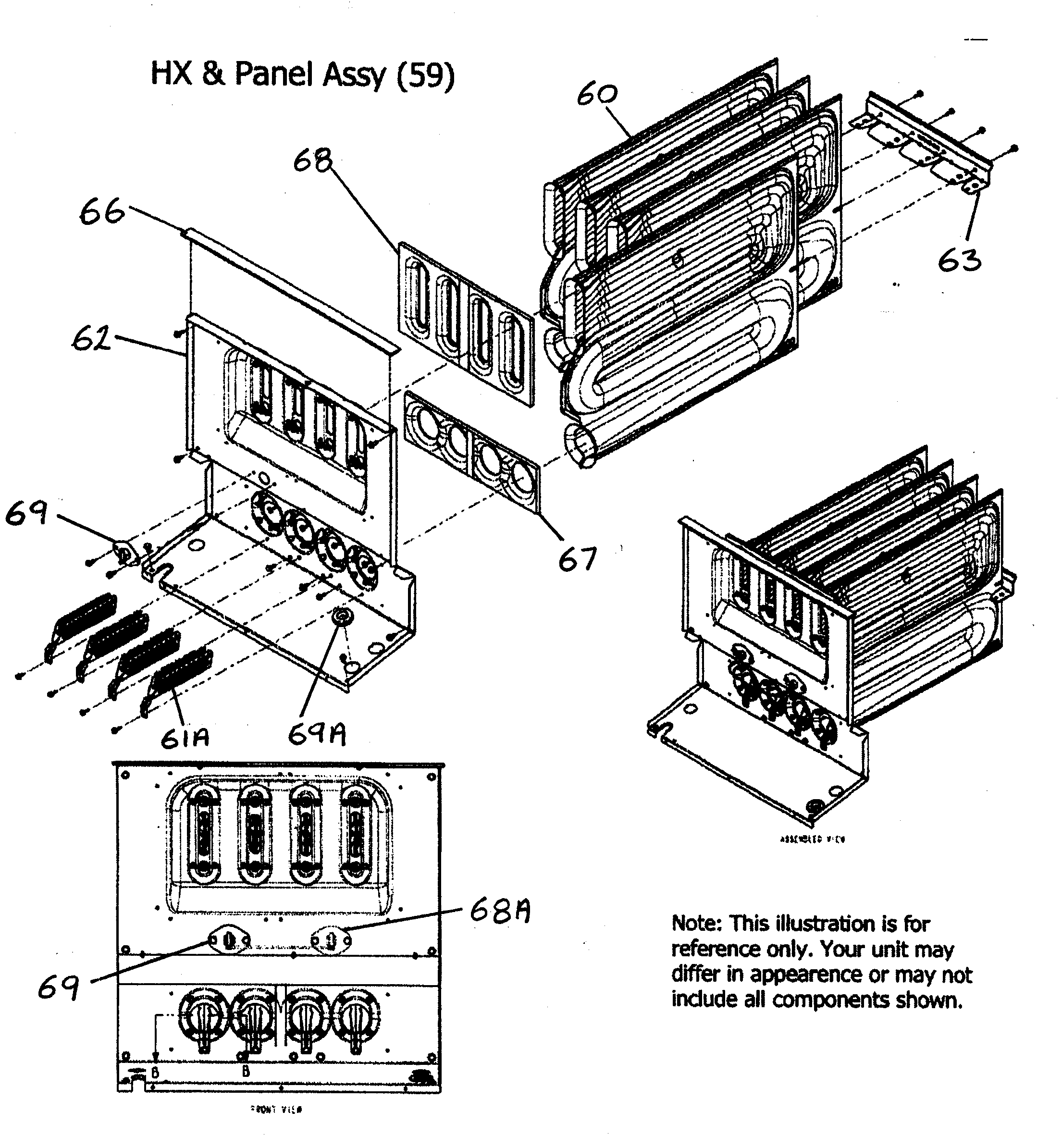 Carrier 58CTA07010012 hx/panel assy diagram