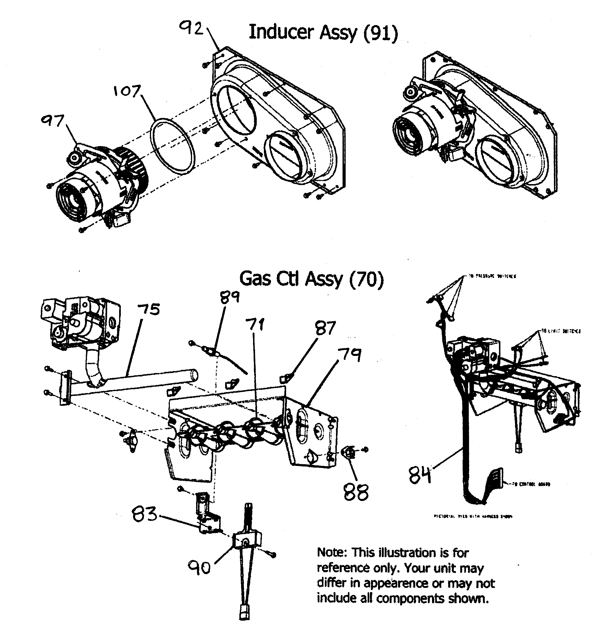 Carrier 58CTA07010012 inducer assy diagram