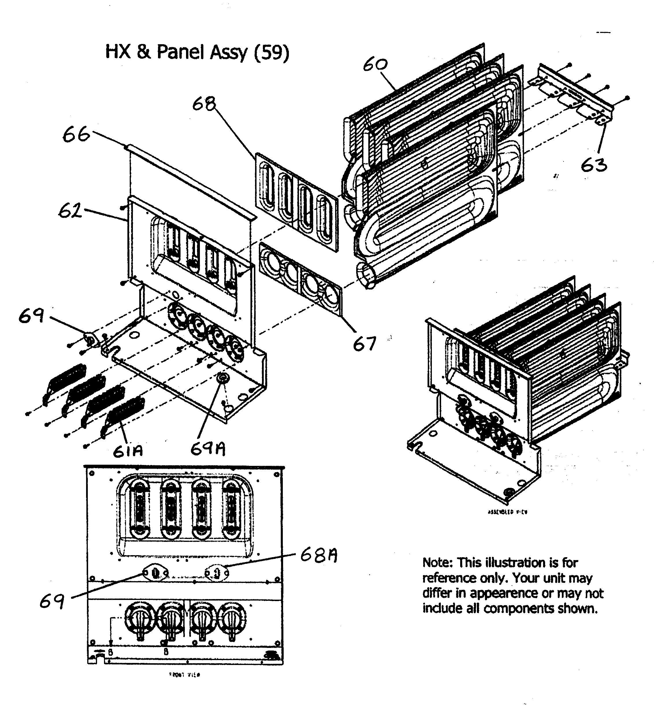 Payne PG8MAA042090 hx/panel assy diagram
