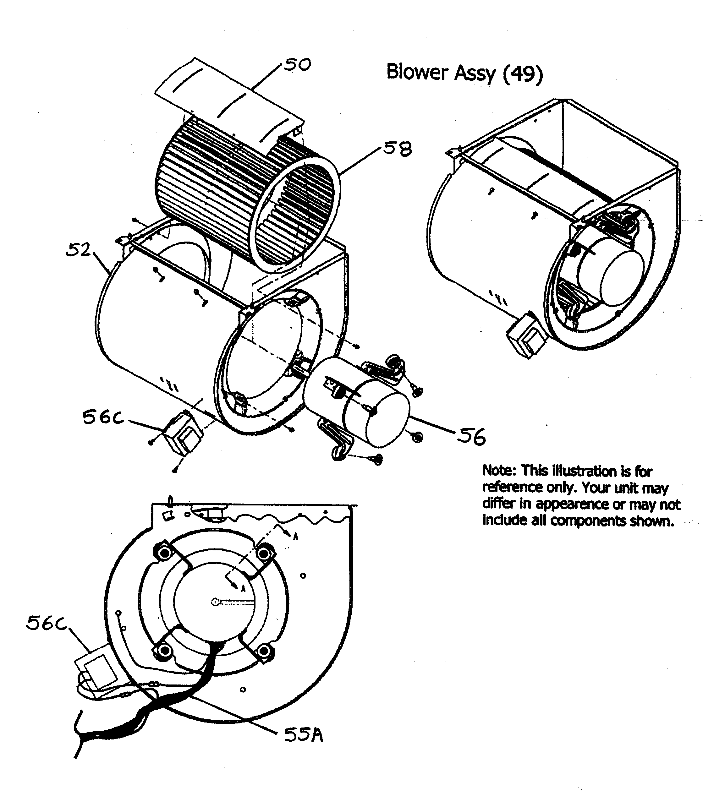 Payne PG8MAA042090 blower assy diagram