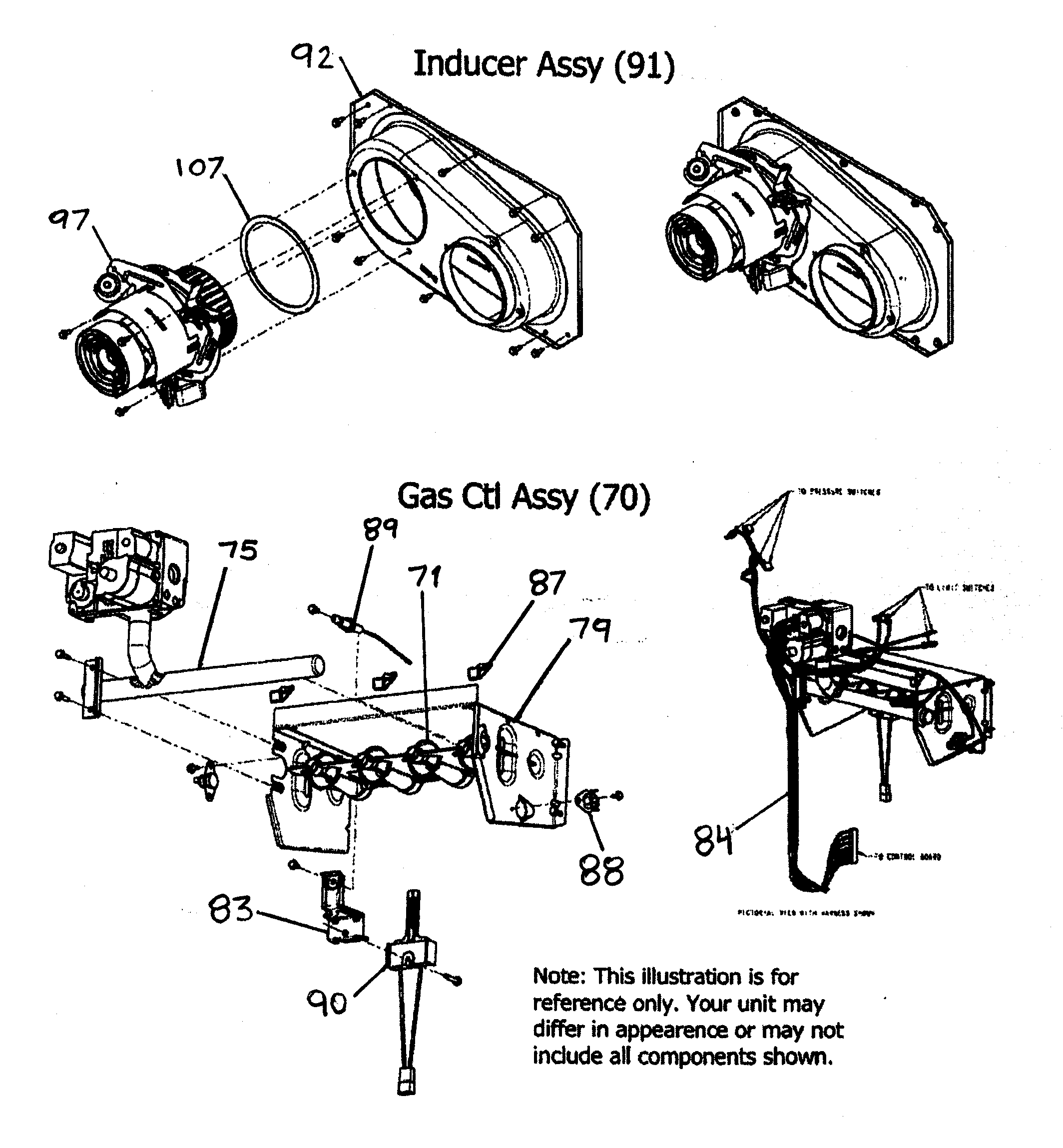 Payne PG8JAA066110AAJA inducer assy diagram
