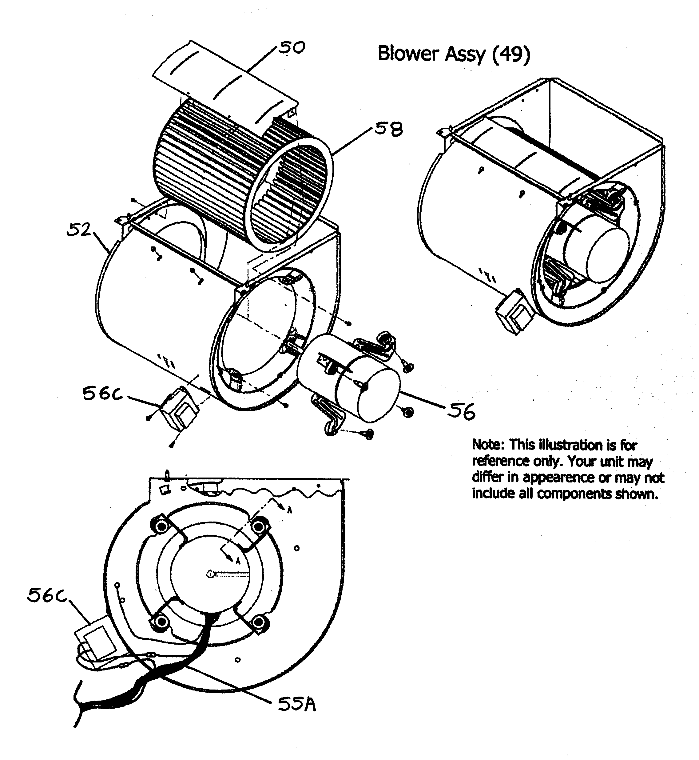 Payne PG8JAA066110AAJA blower assy diagram