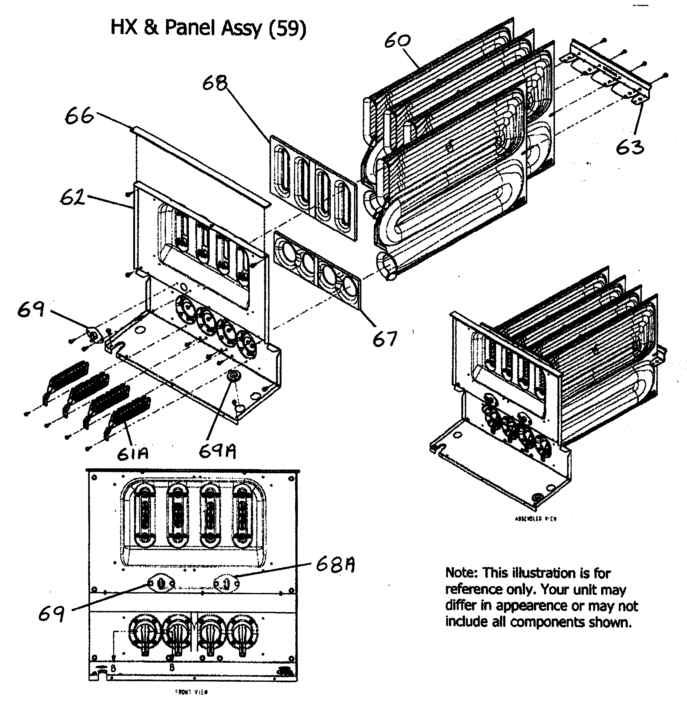 Payne PG8JAA042090AAJA hx/panel assy diagram