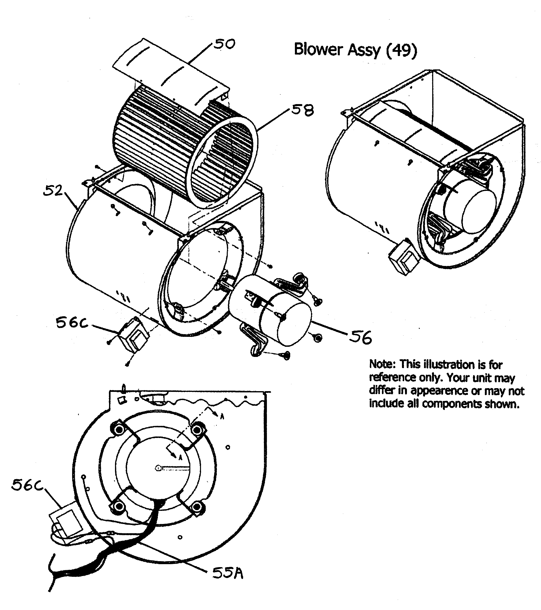 Payne PG8JAA042090AAJA blower assy diagram