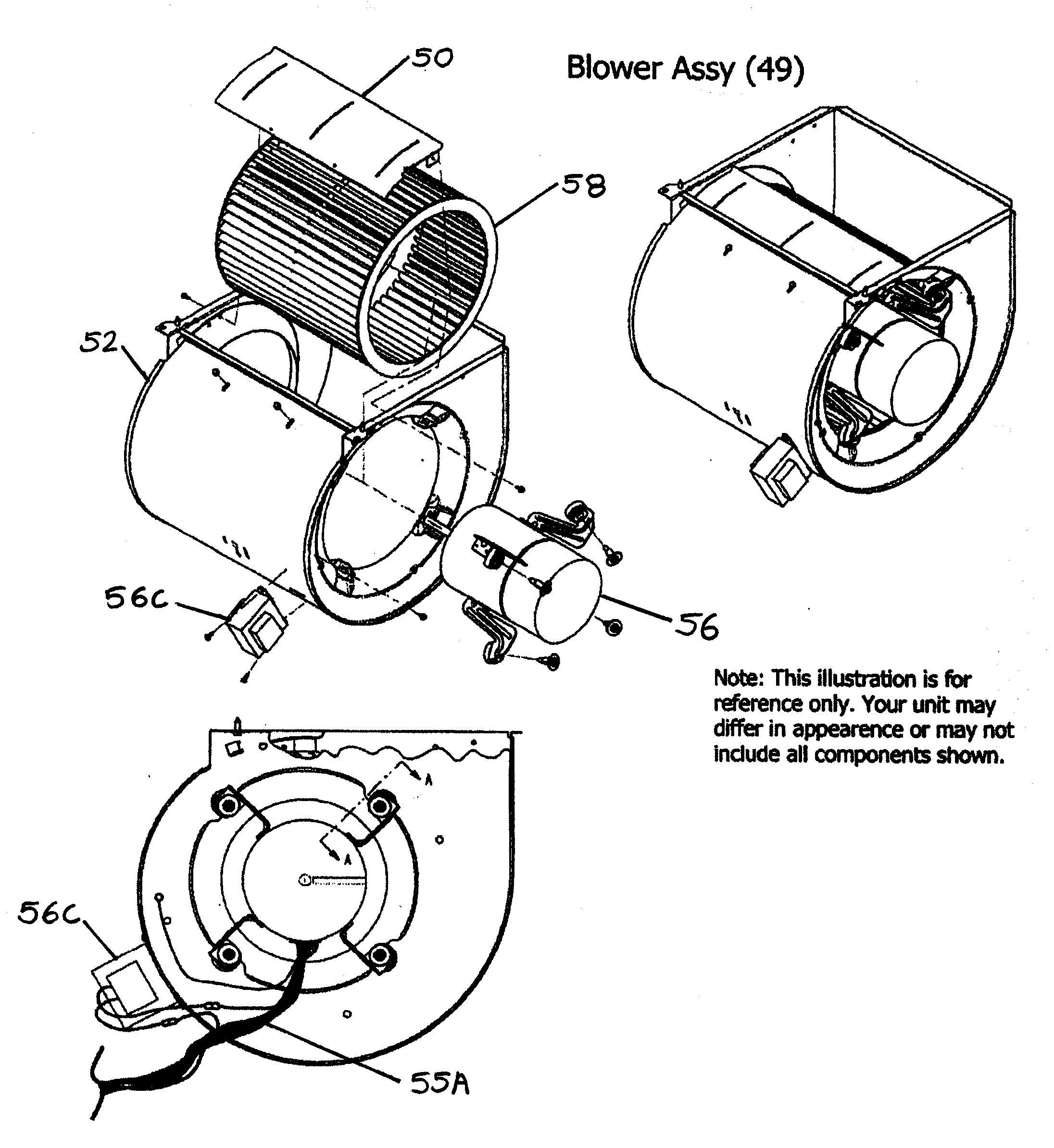 Payne PG8MAA048070AAJA blower assy diagram