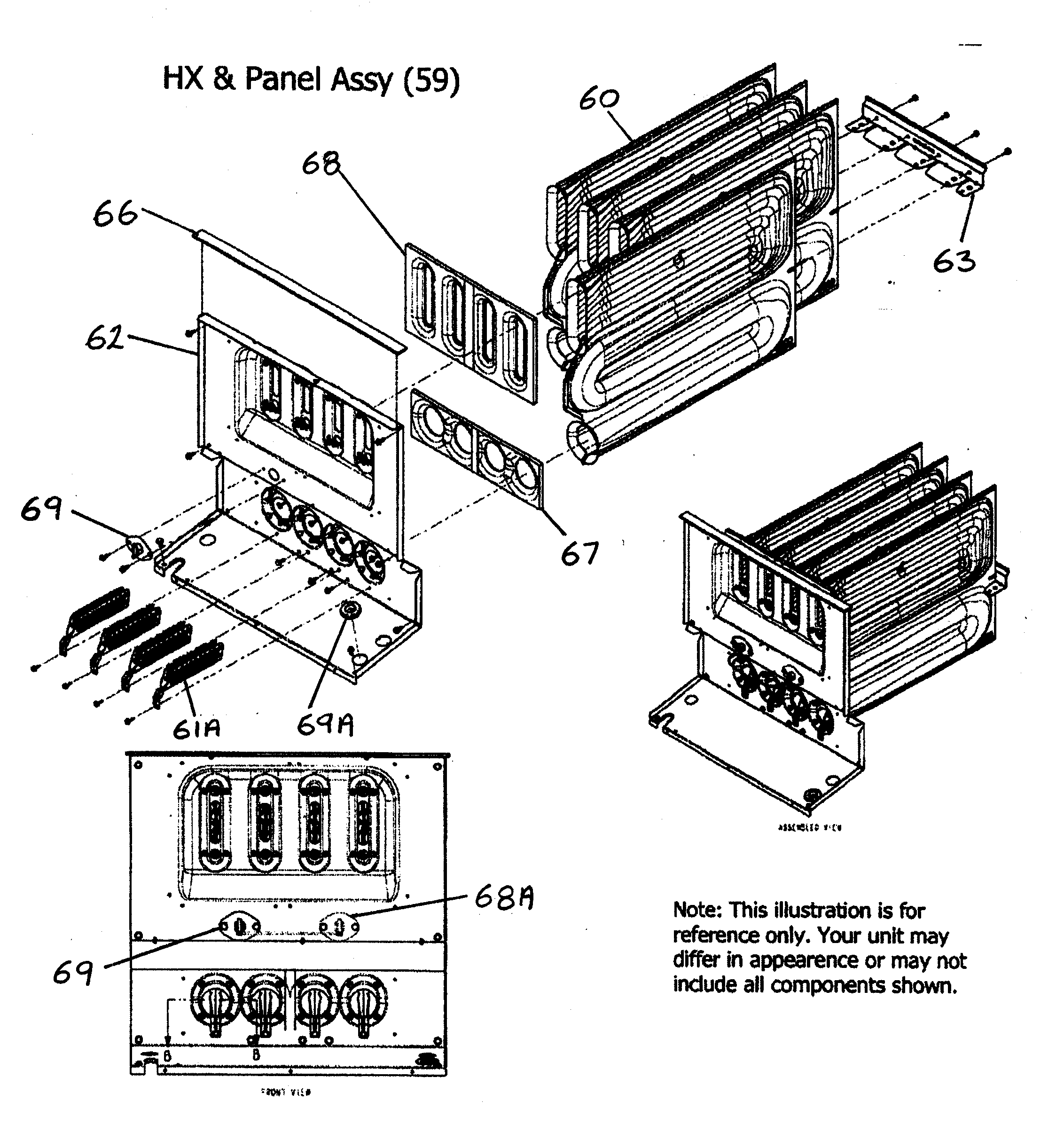 Payne PG8MAA036070 hx/panel assy diagram