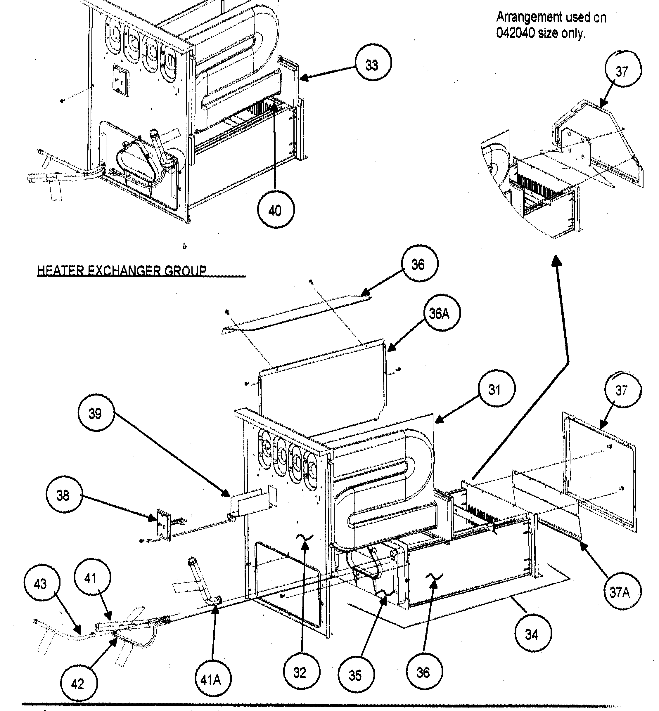 Carrier 58MXA080-F heater exchanger diagram