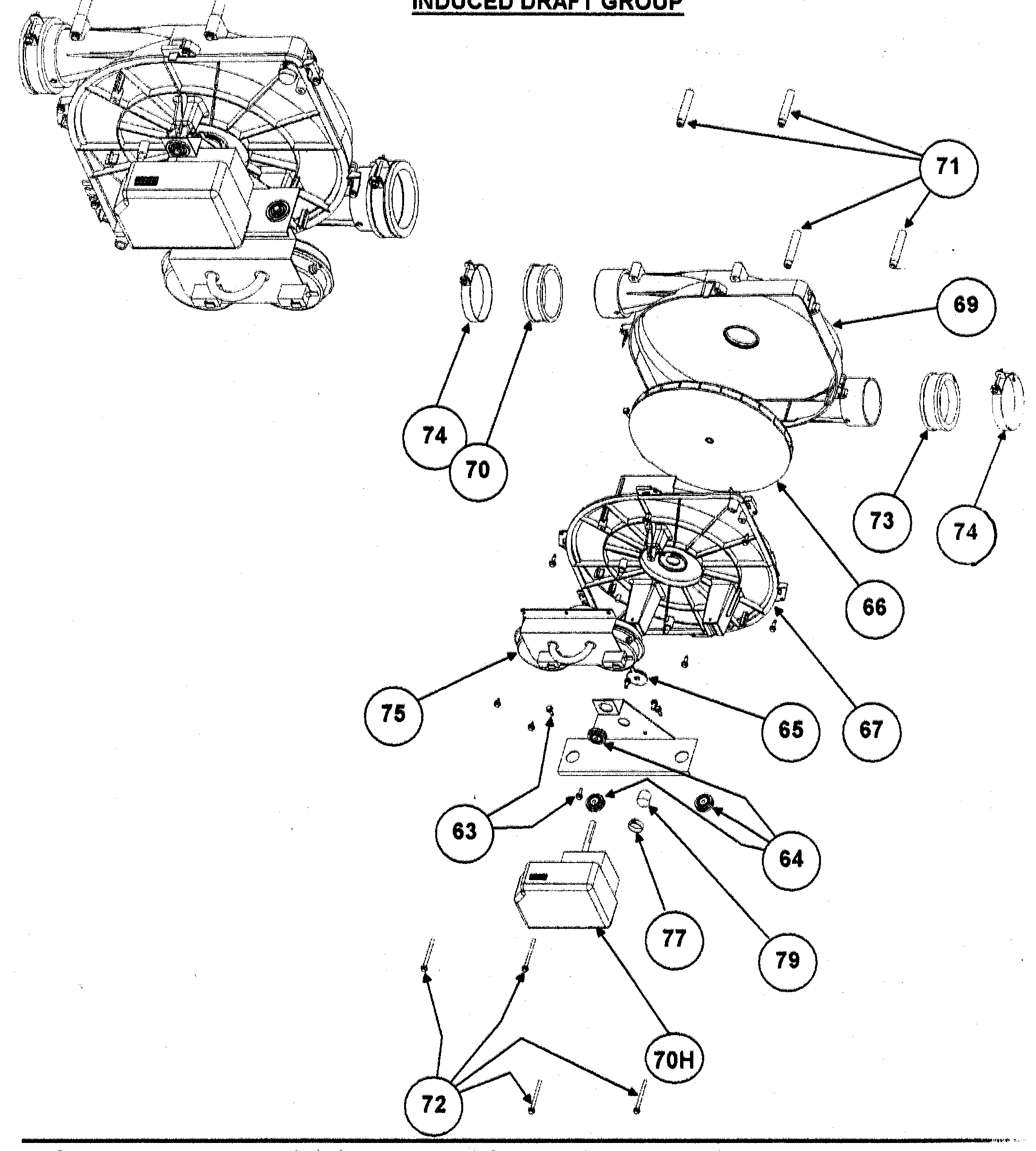 Carrier 58MXA080-F induced draft diagram