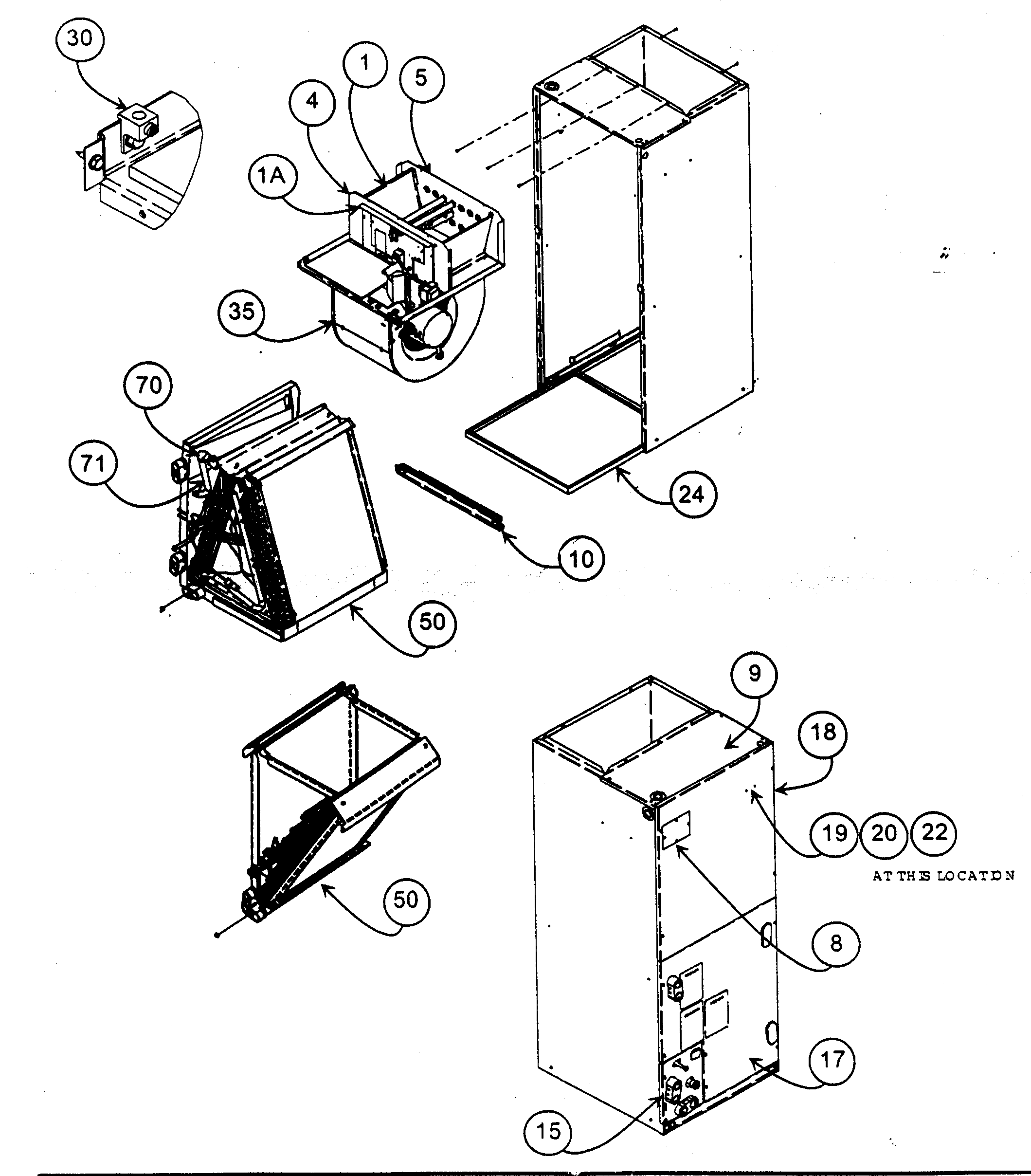 Carrier FC4CNF024000AAAA cabinet assy 1 diagram