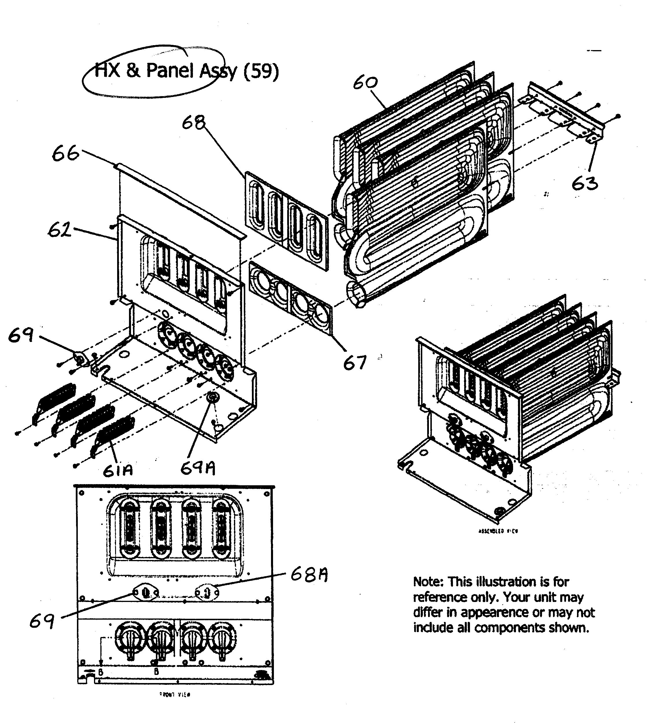 Payne PG8JAA048070 hx/panel assy diagram
