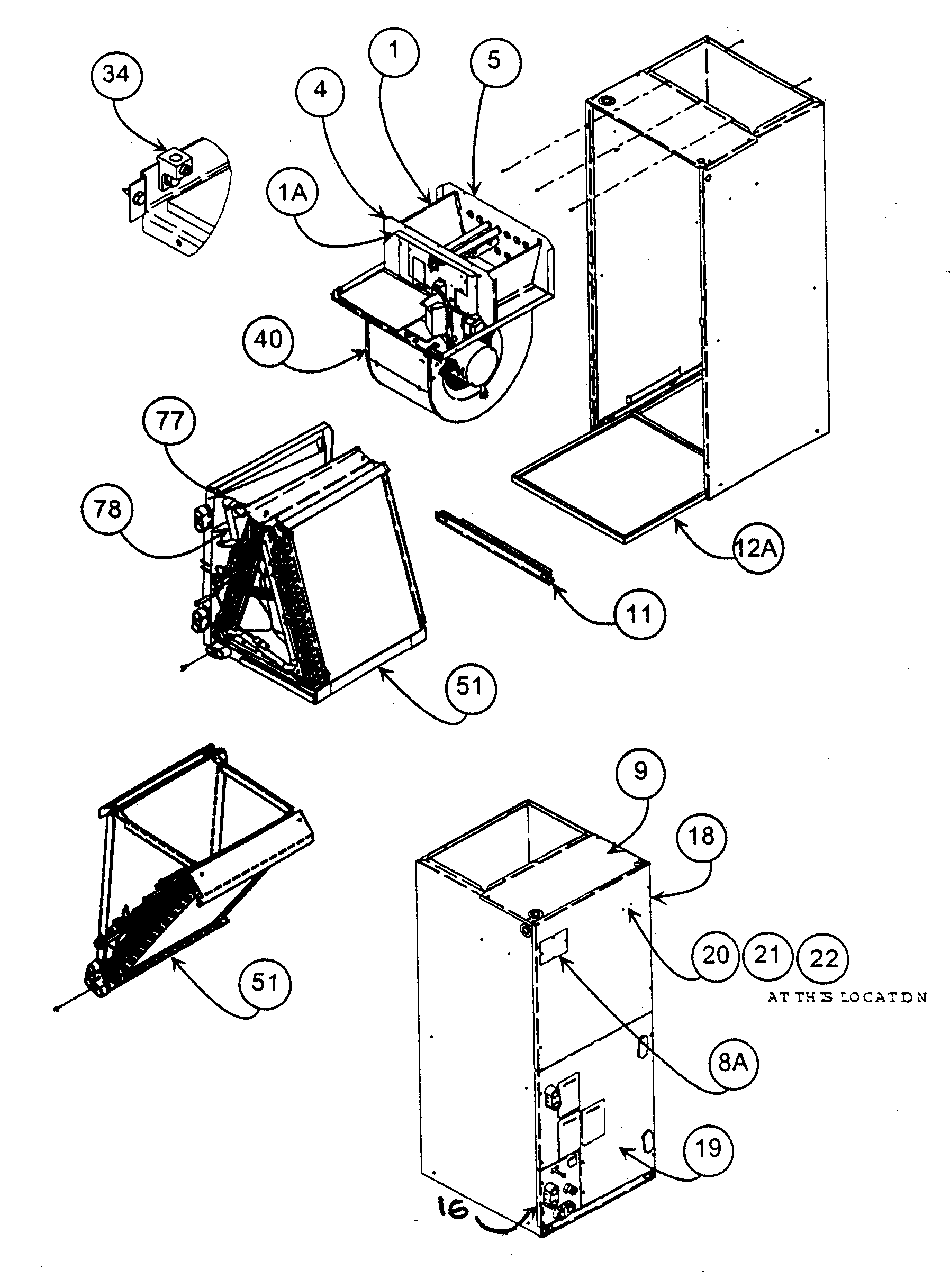 Carrier FX4BNF048000AAAA cabinet assy 1 diagram
