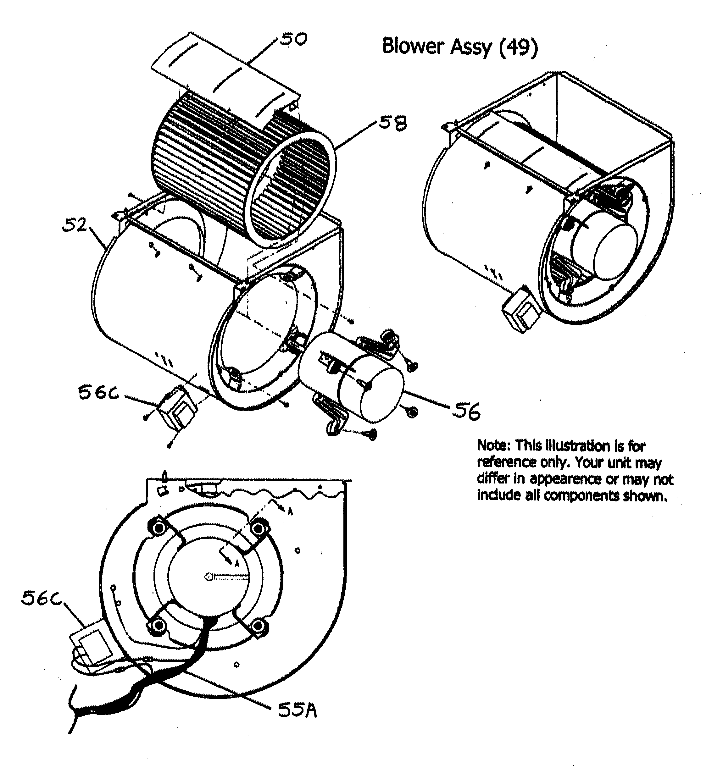 Payne PG8MAA036045AAJA blower assy diagram