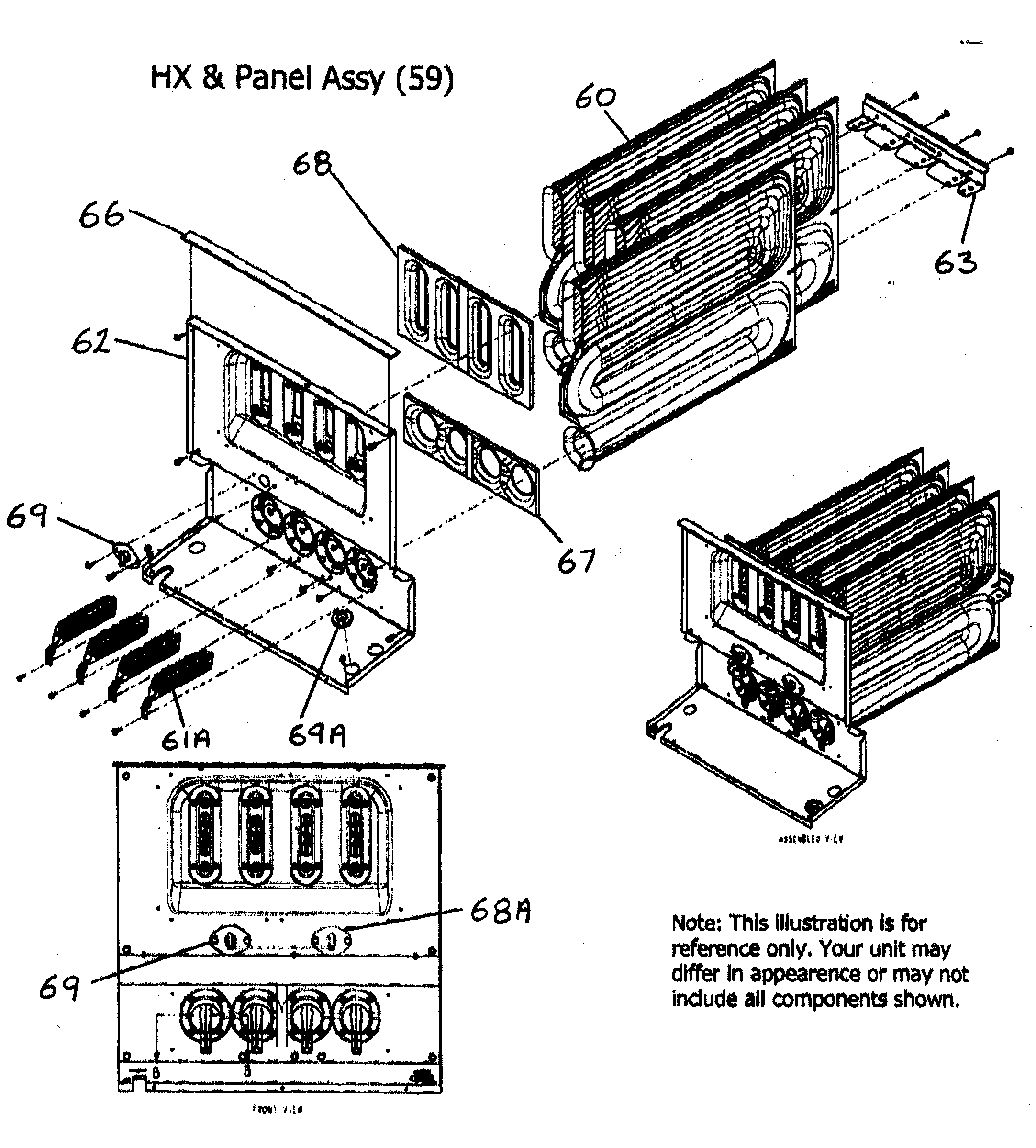 Carrier 58CVX13510022 hx/panel assy diagram