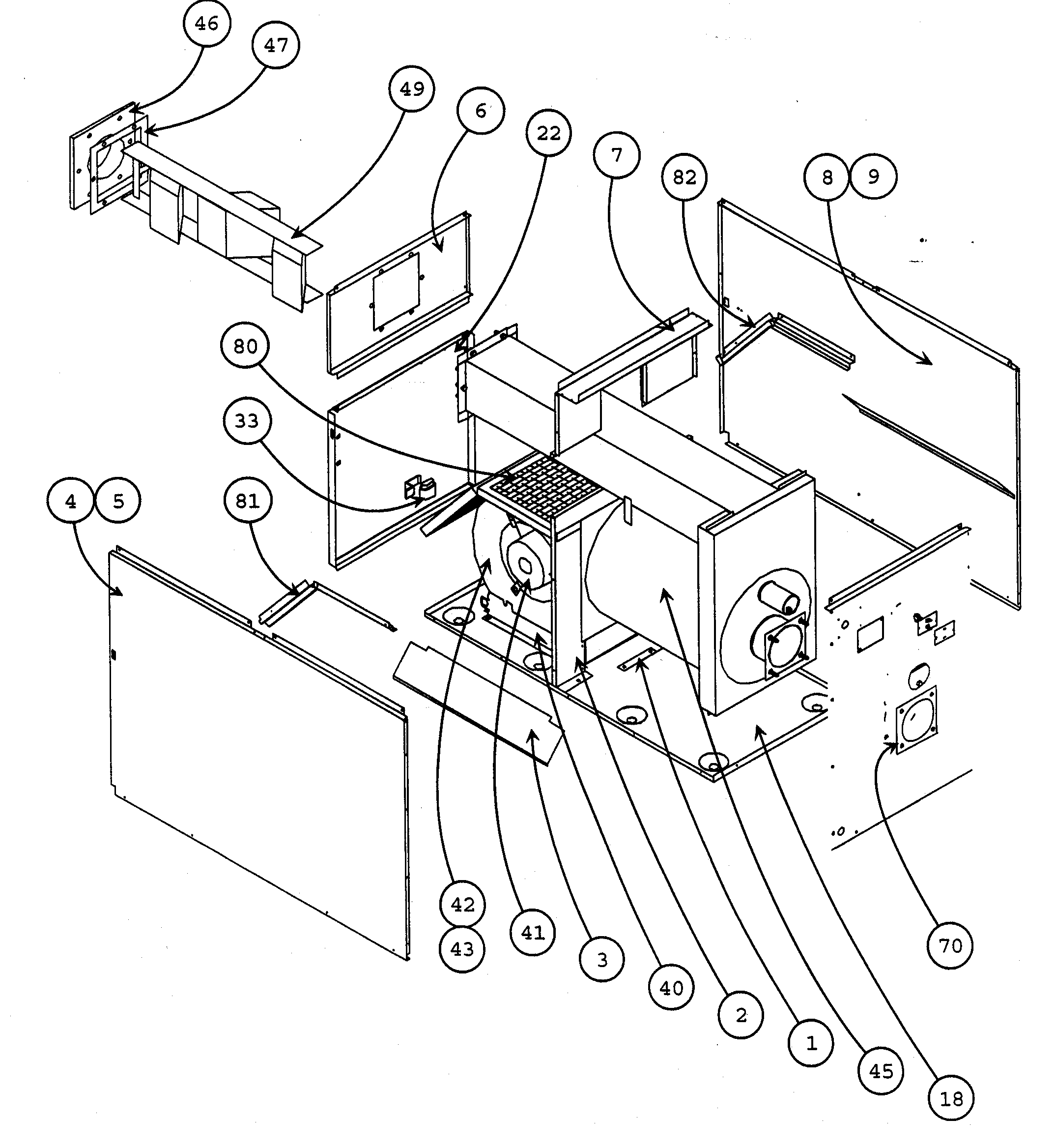 Carrier 58CLA10510112 cabinet assy 1 diagram