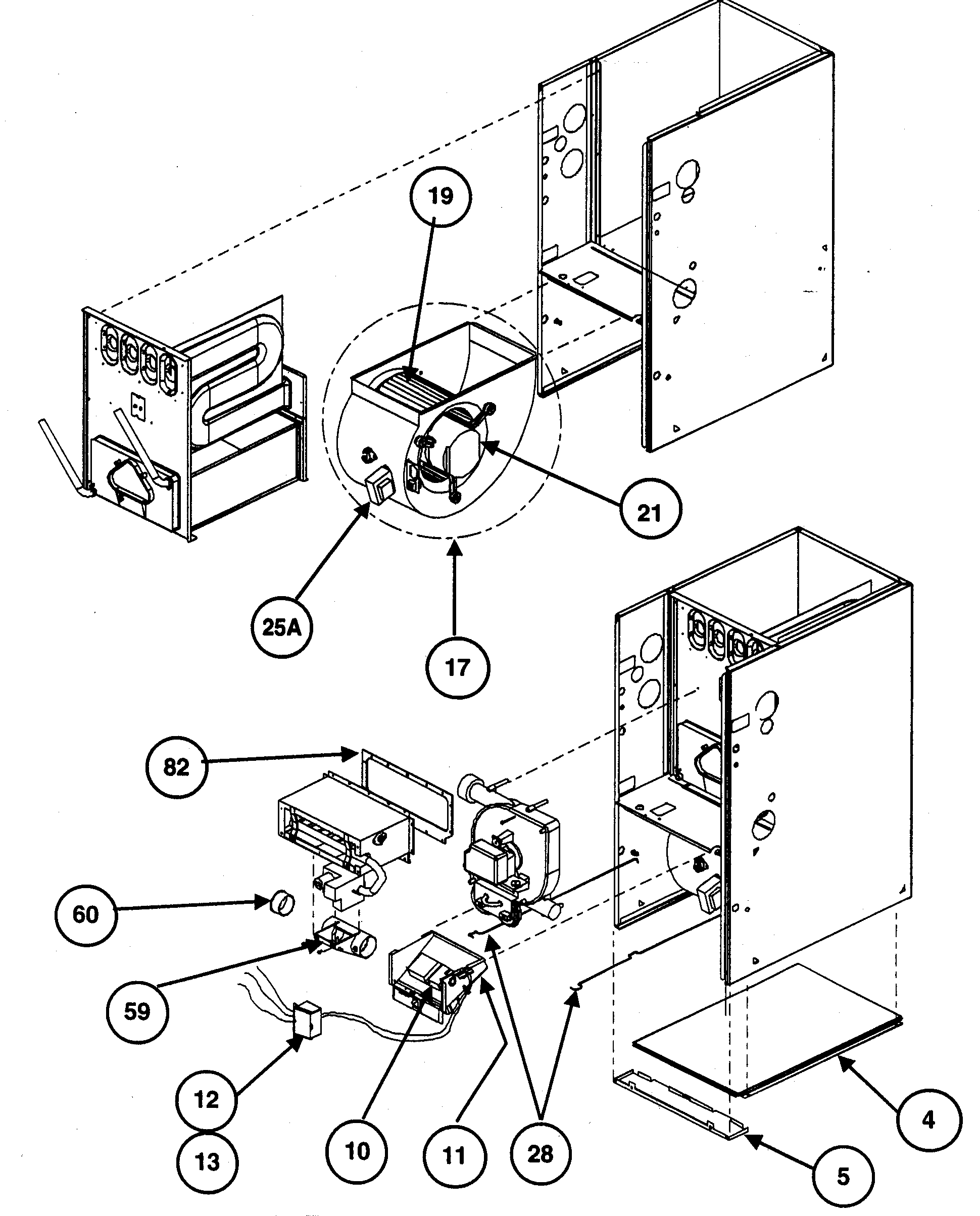 Carrier 58MXA100F14120 cabinet assy 1 diagram