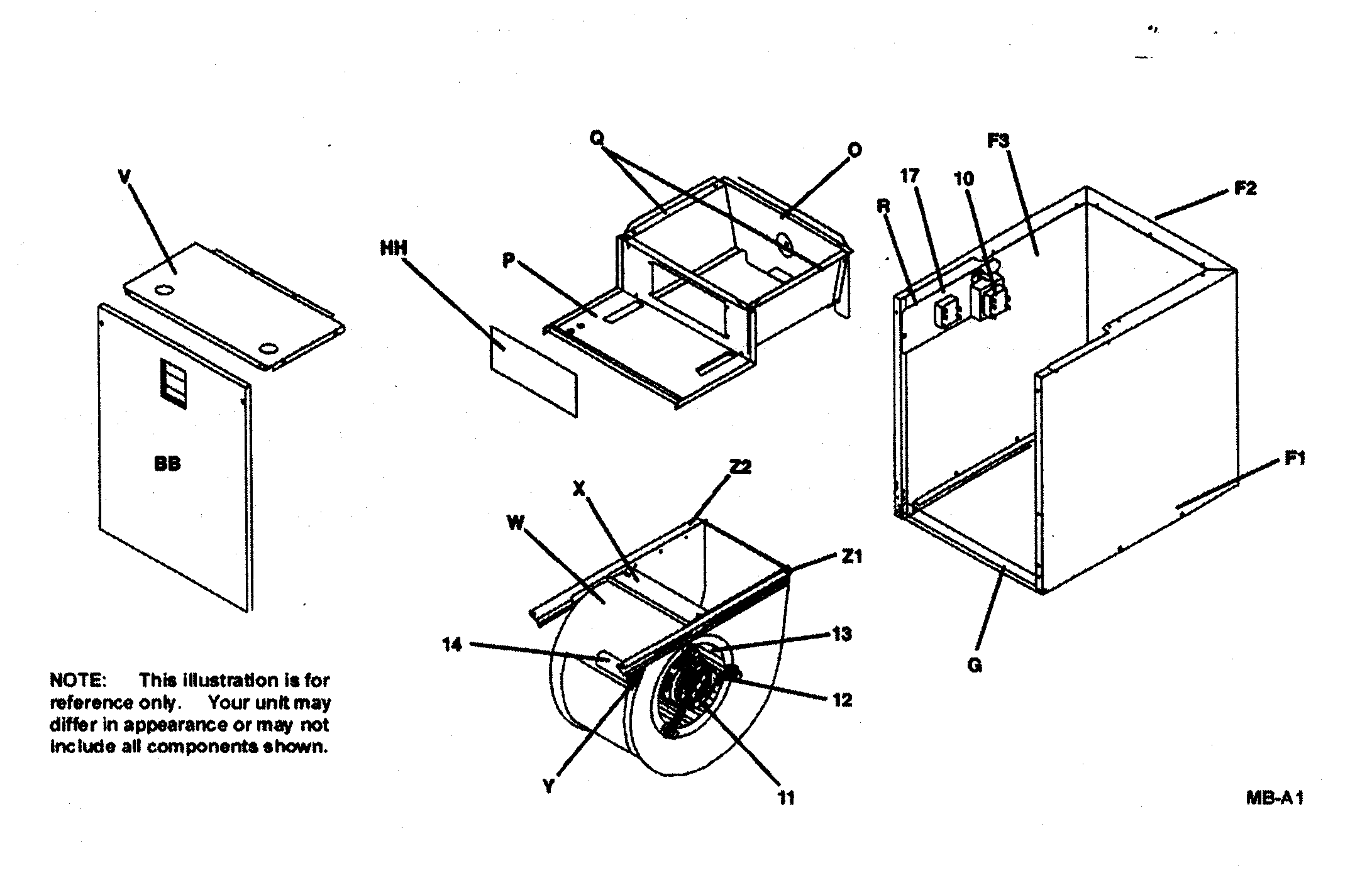 ICP MB12F1900A1 cabinet assy diagram