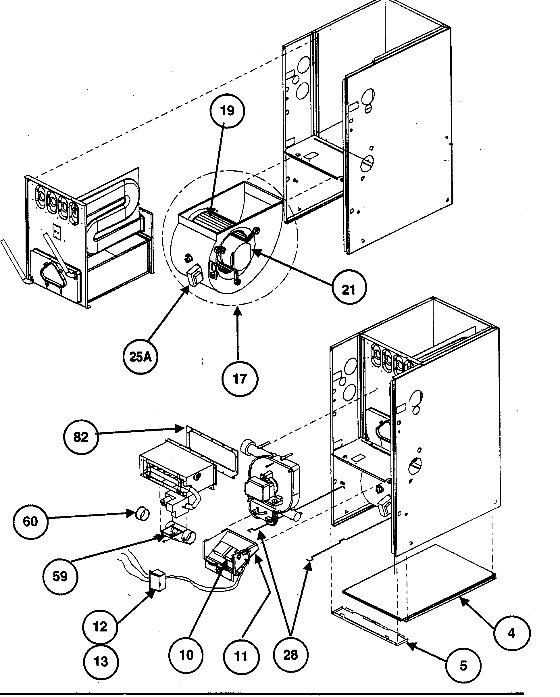 Carrier 58MXA080F14120 cabinet assy 1 diagram