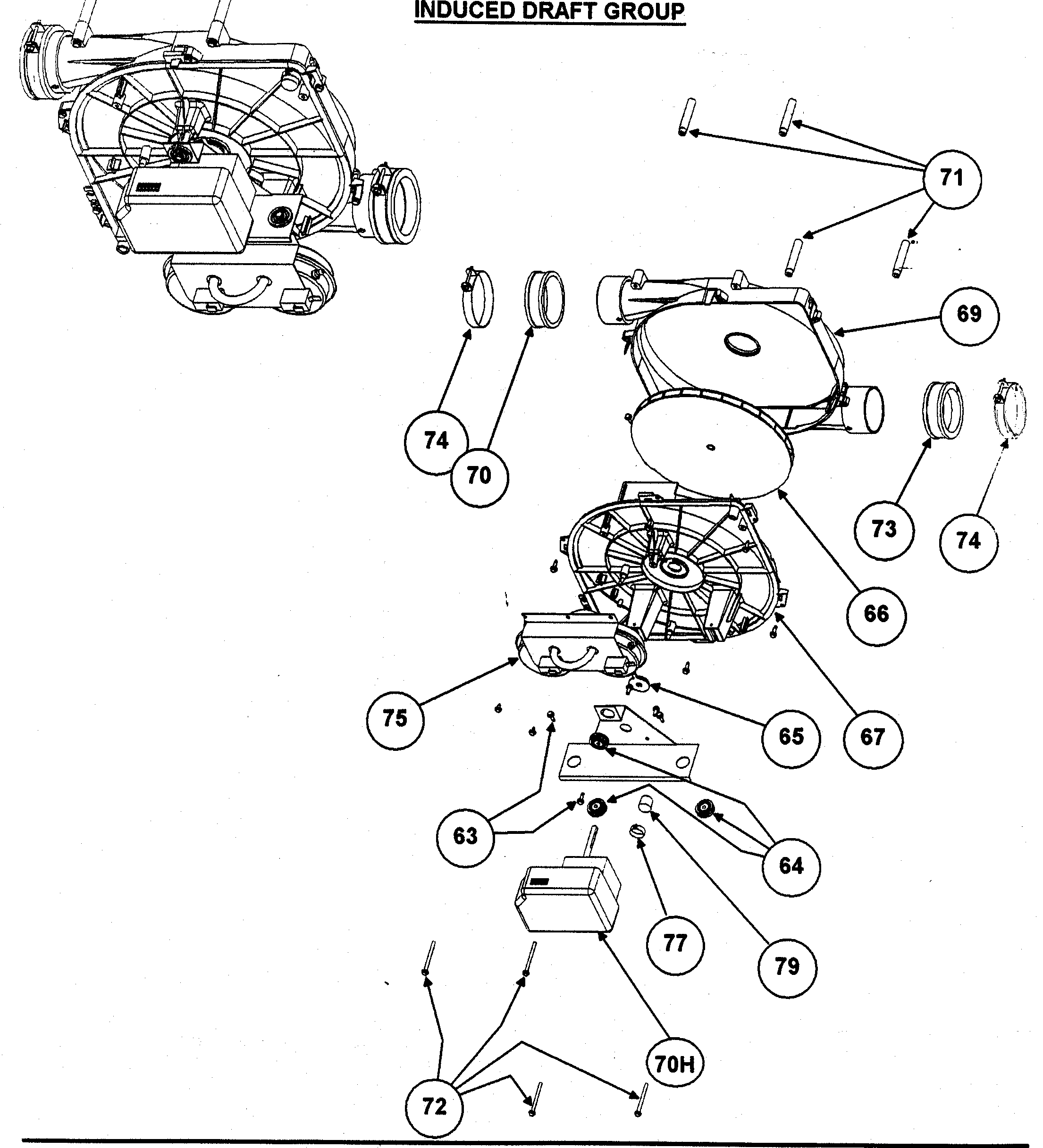 Carrier 58MXA080F14120 induced draft diagram