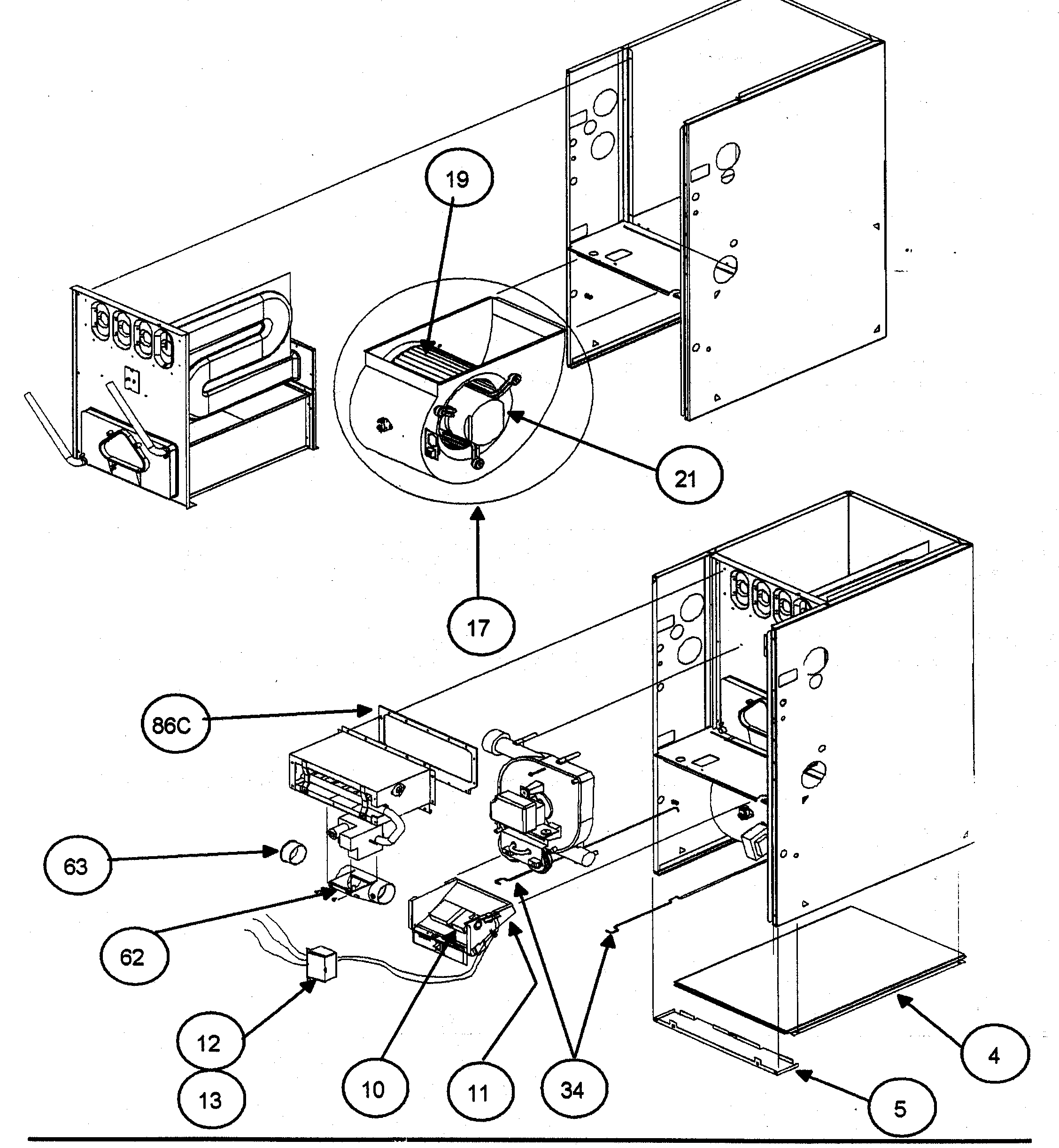 Carrier 58MVP120F15120 cabinet assy 1 diagram