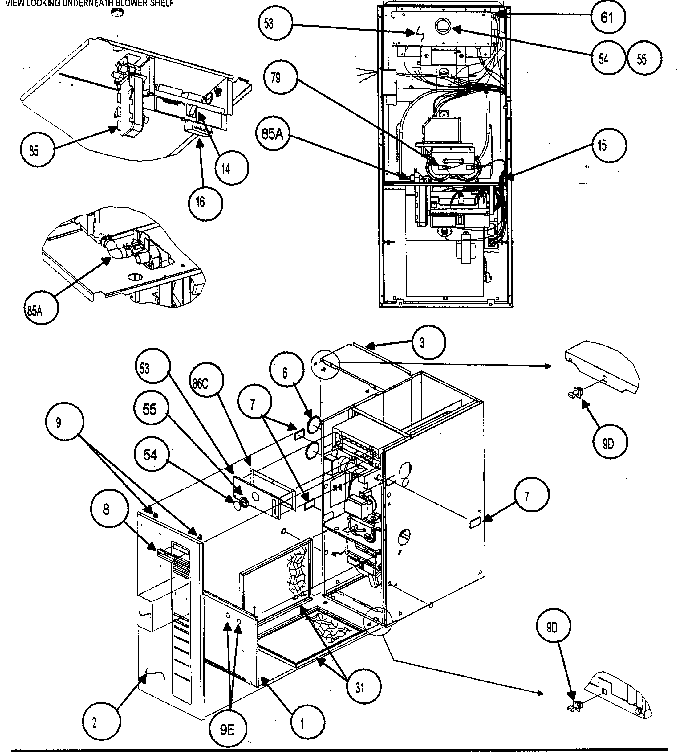 Carrier 58MVP080F15120 cabinet assy 2 diagram