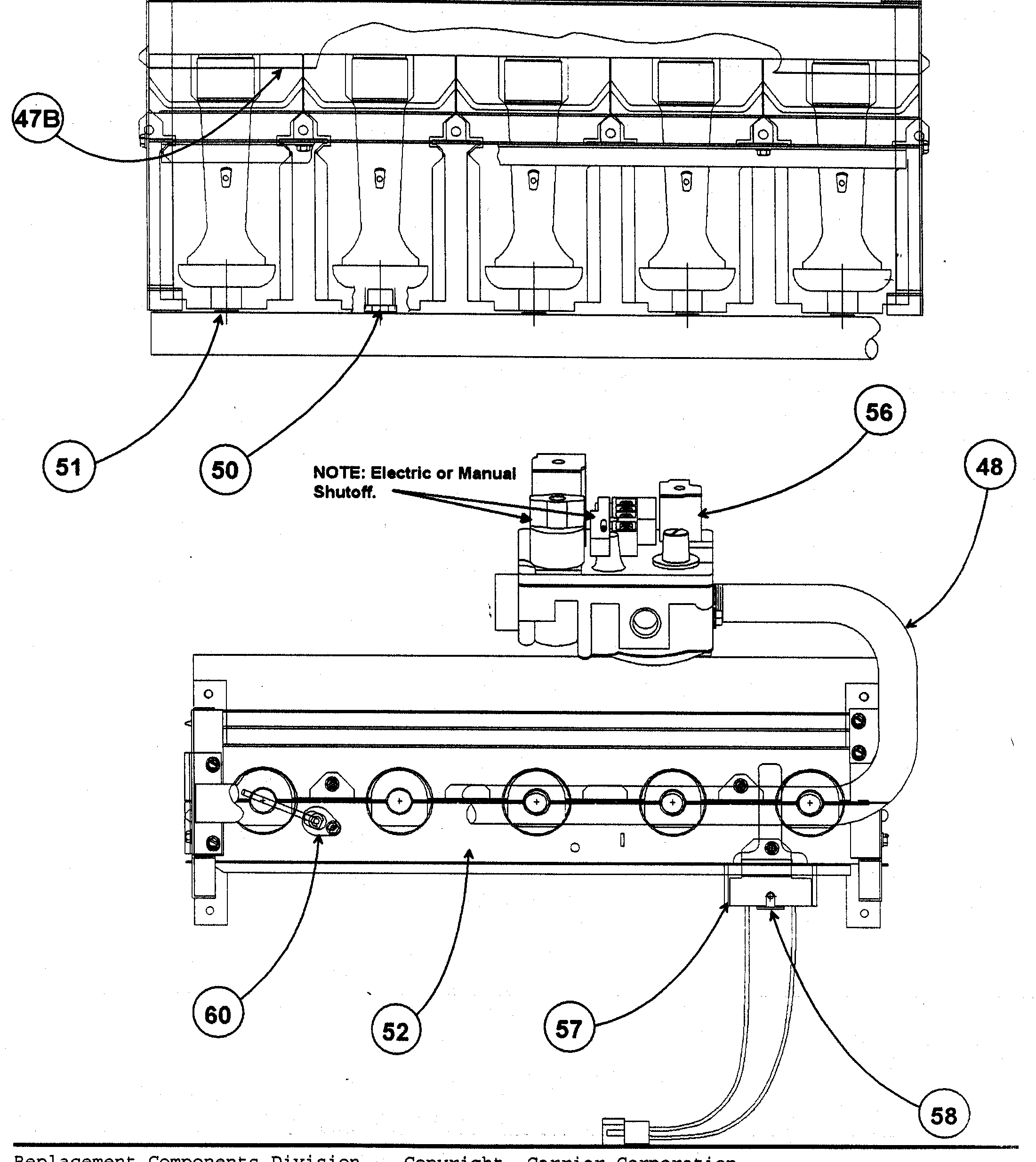 Carrier 58MVP080F15120 burner assy diagram