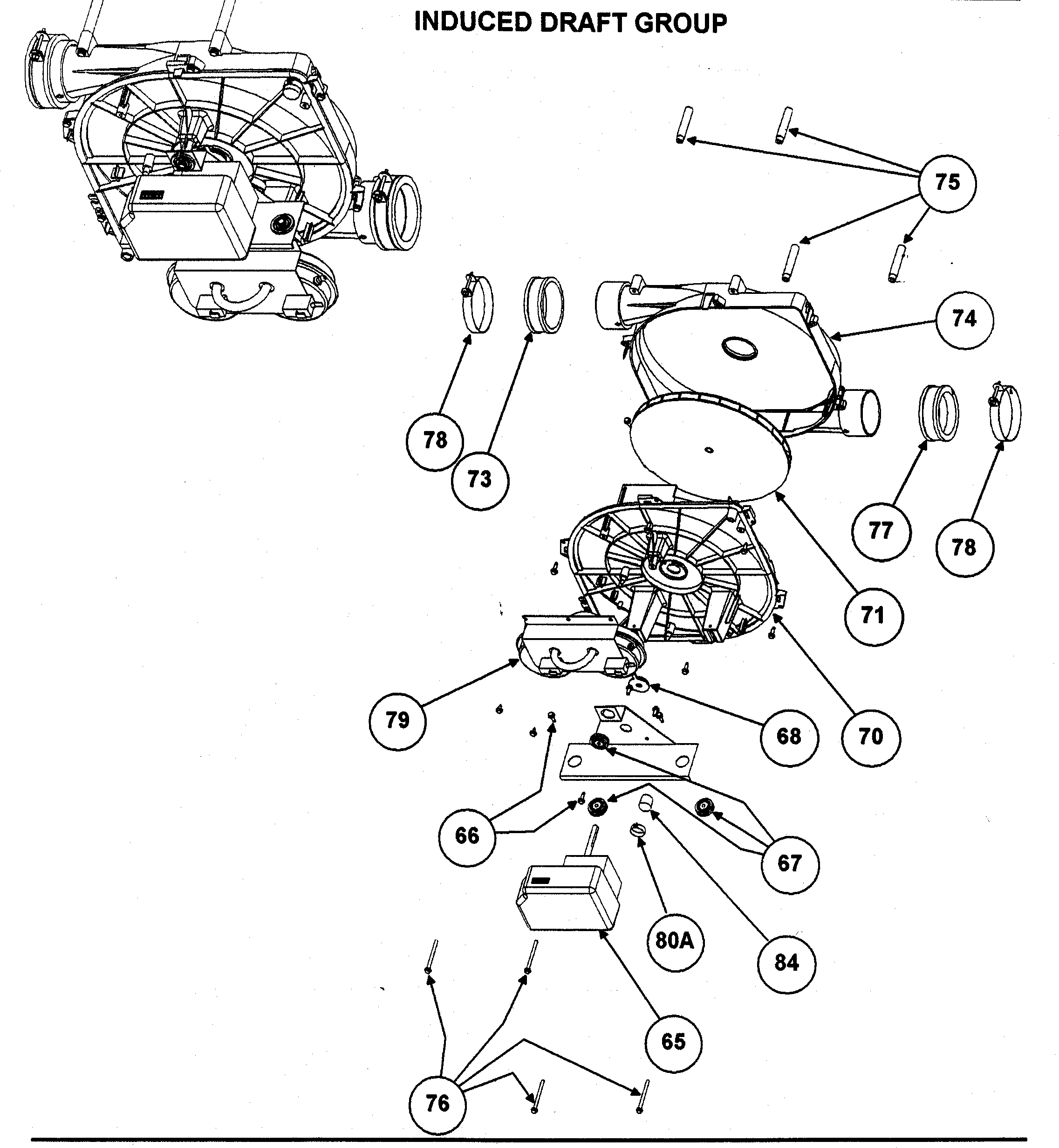 Carrier 58MVP080F15120 induced draft diagram