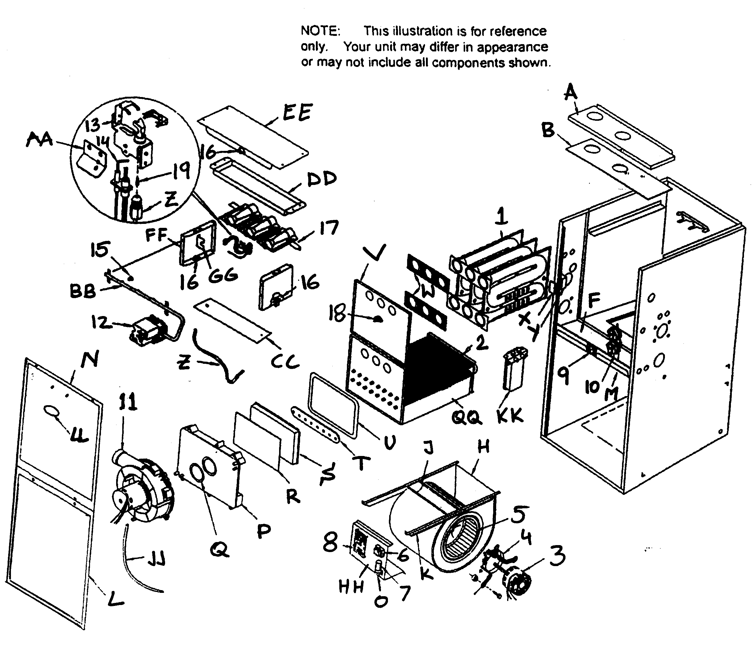 ICP T9MPT075F12A1 cabinet assy diagram