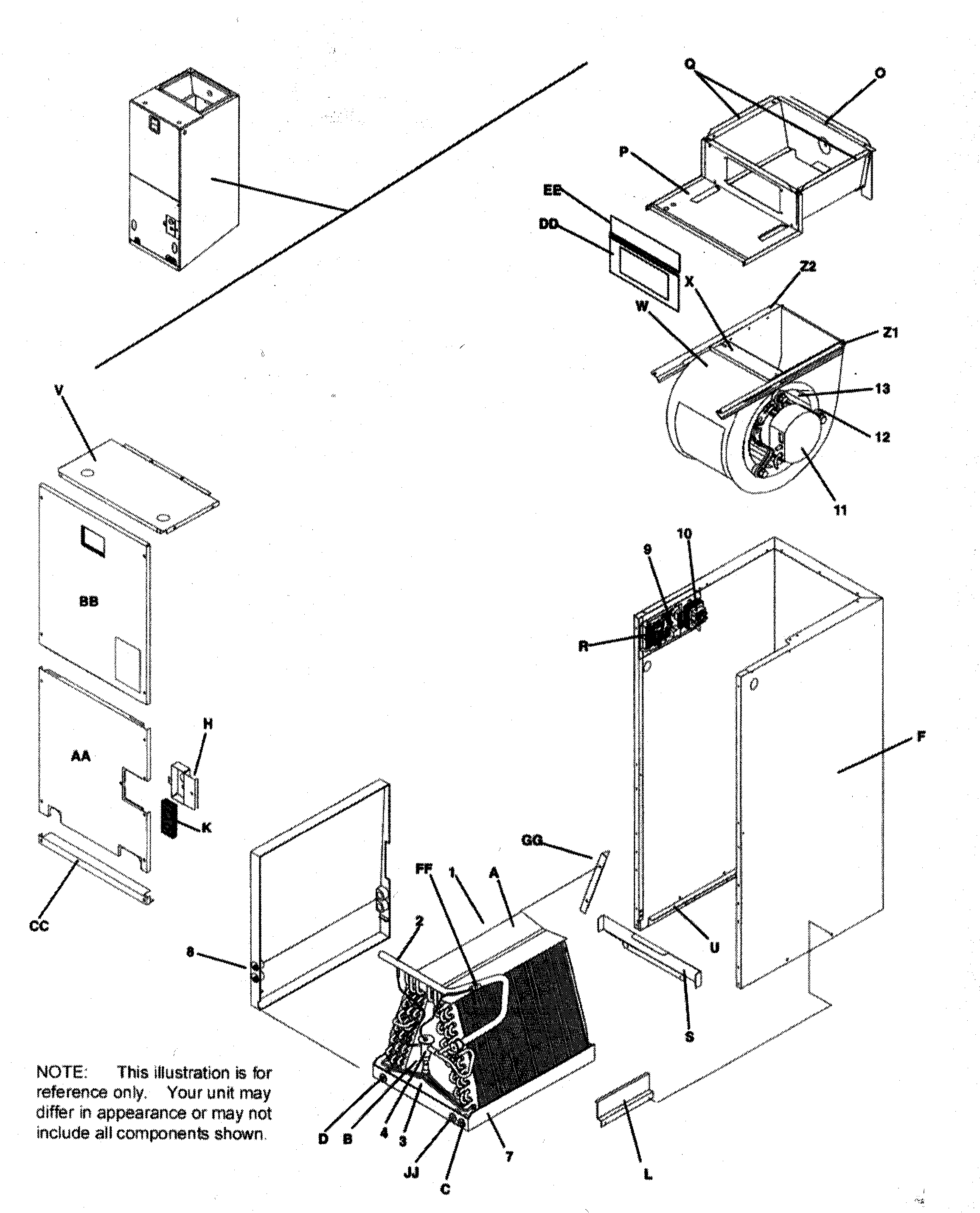 ICP FCV4800C1 cabinet parts diagram