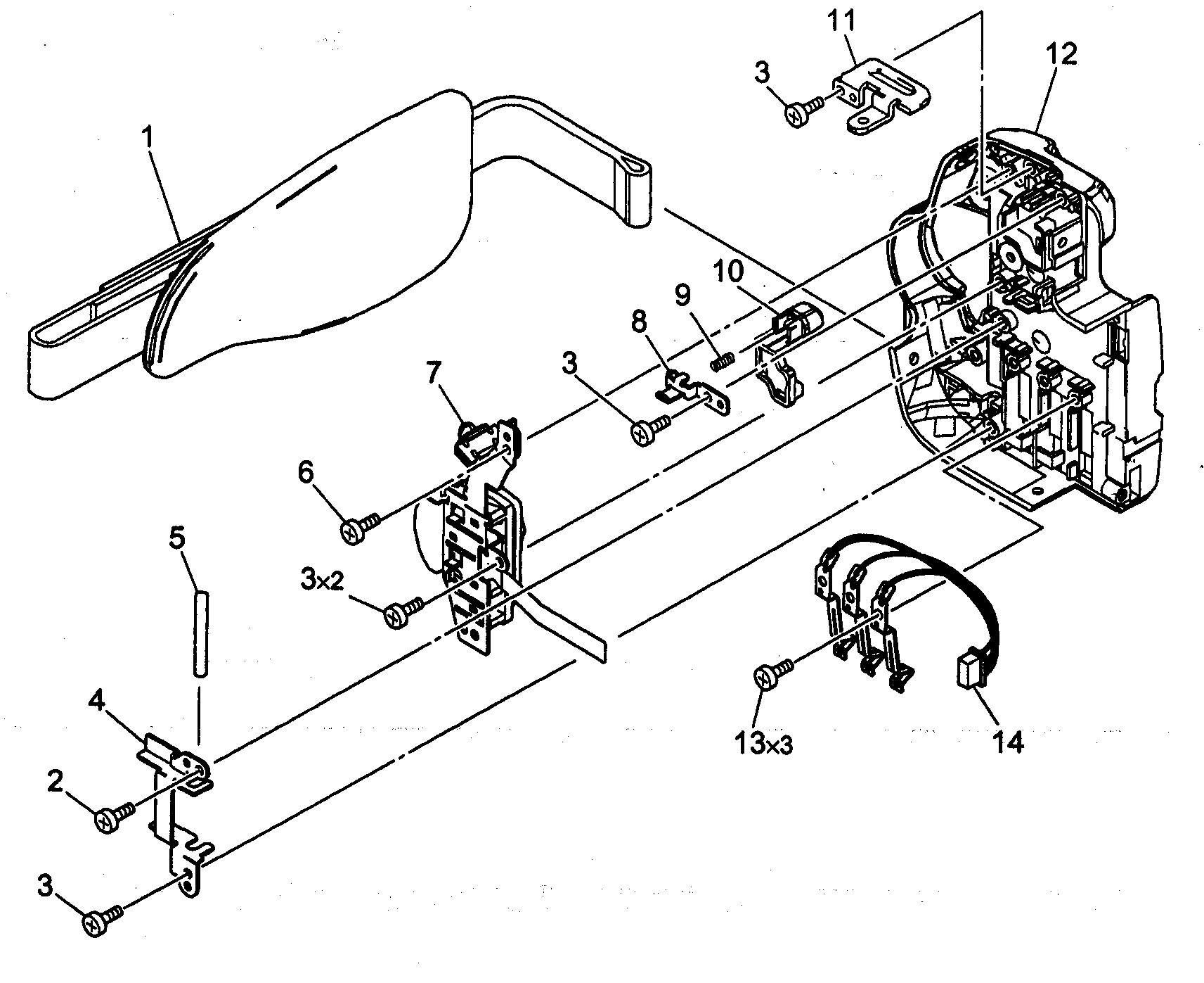 Canon ELURA60A rear cover assy diagram