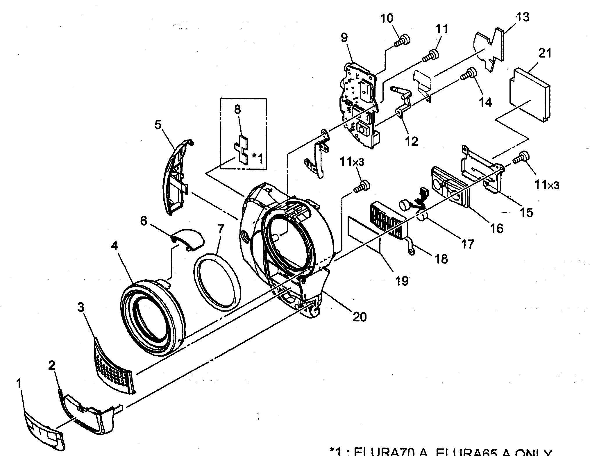 Canon ELURA70A front cover assy diagram
