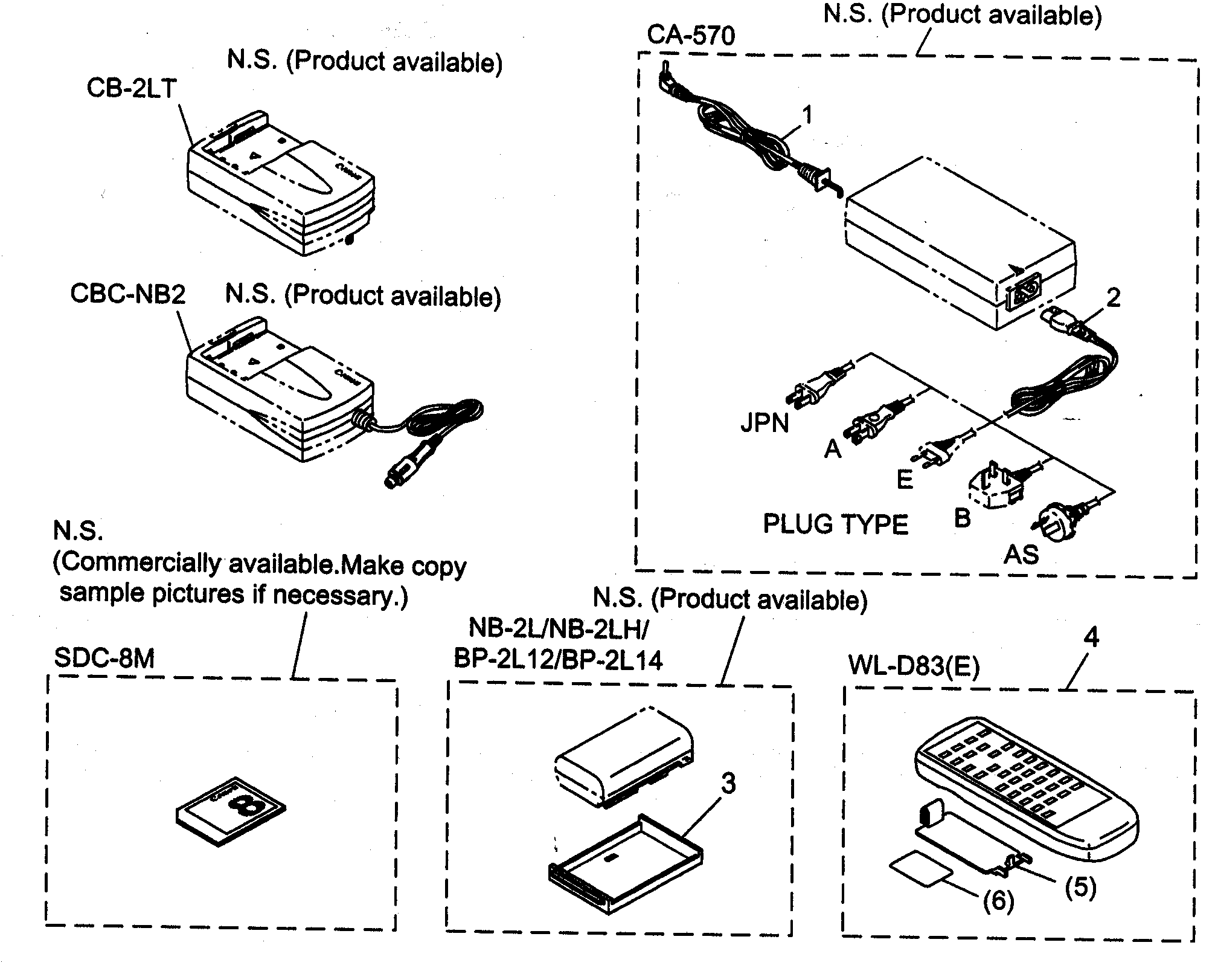 Canon ELURA70A accessory 1 diagram
