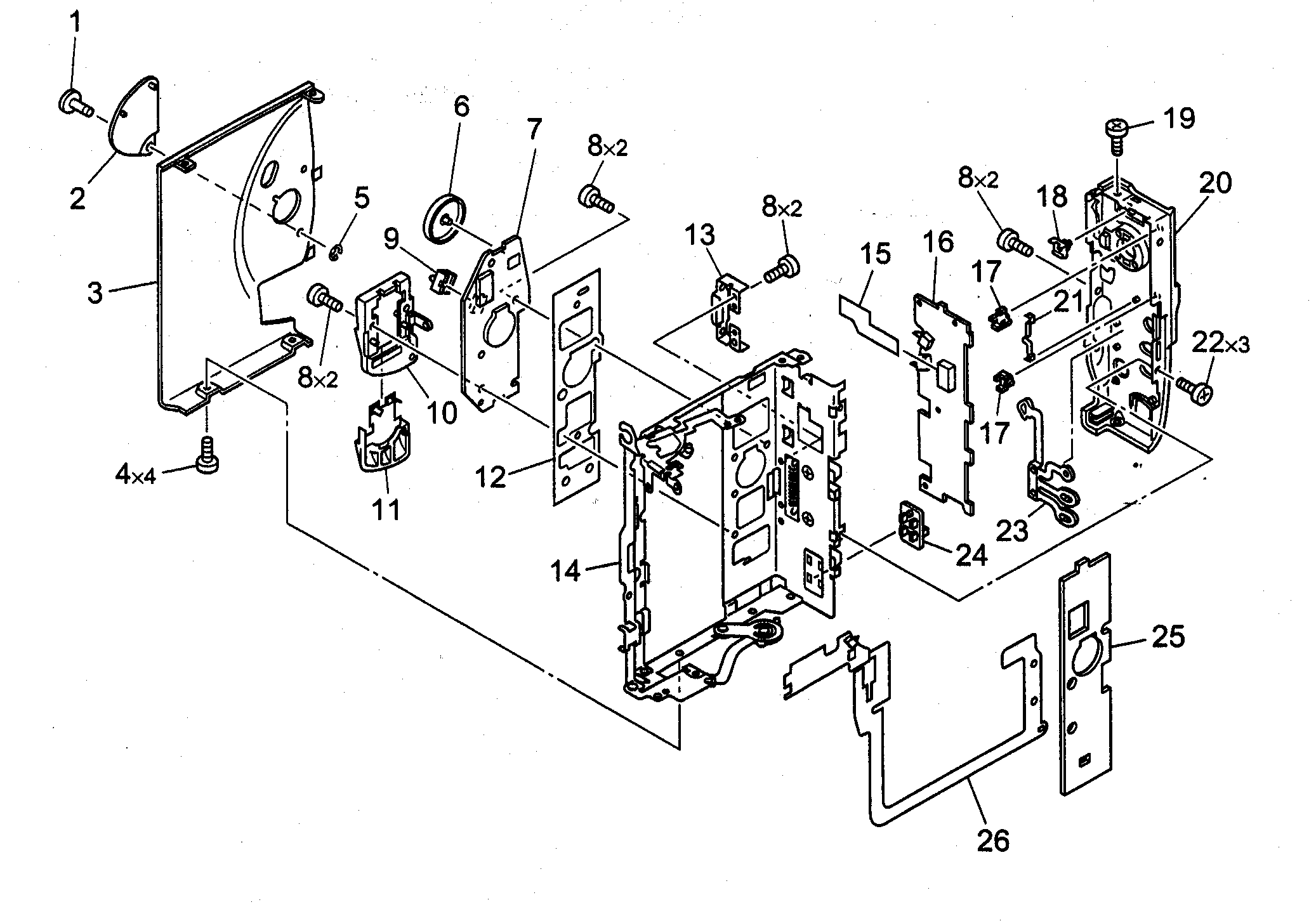 Canon ELURA50 left cover assy diagram