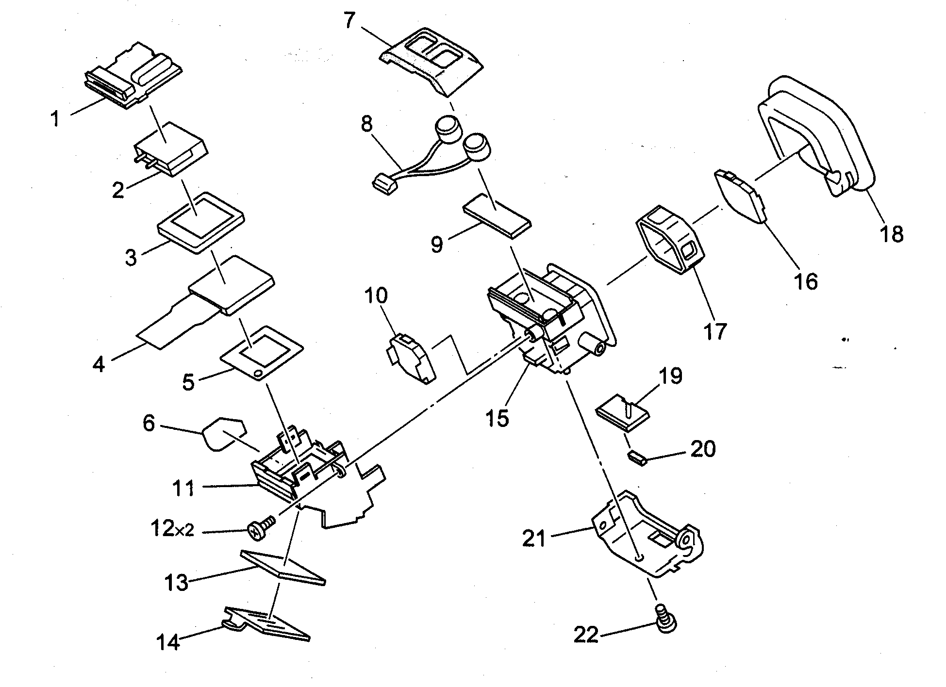 Canon ELURA50 cvf assy diagram