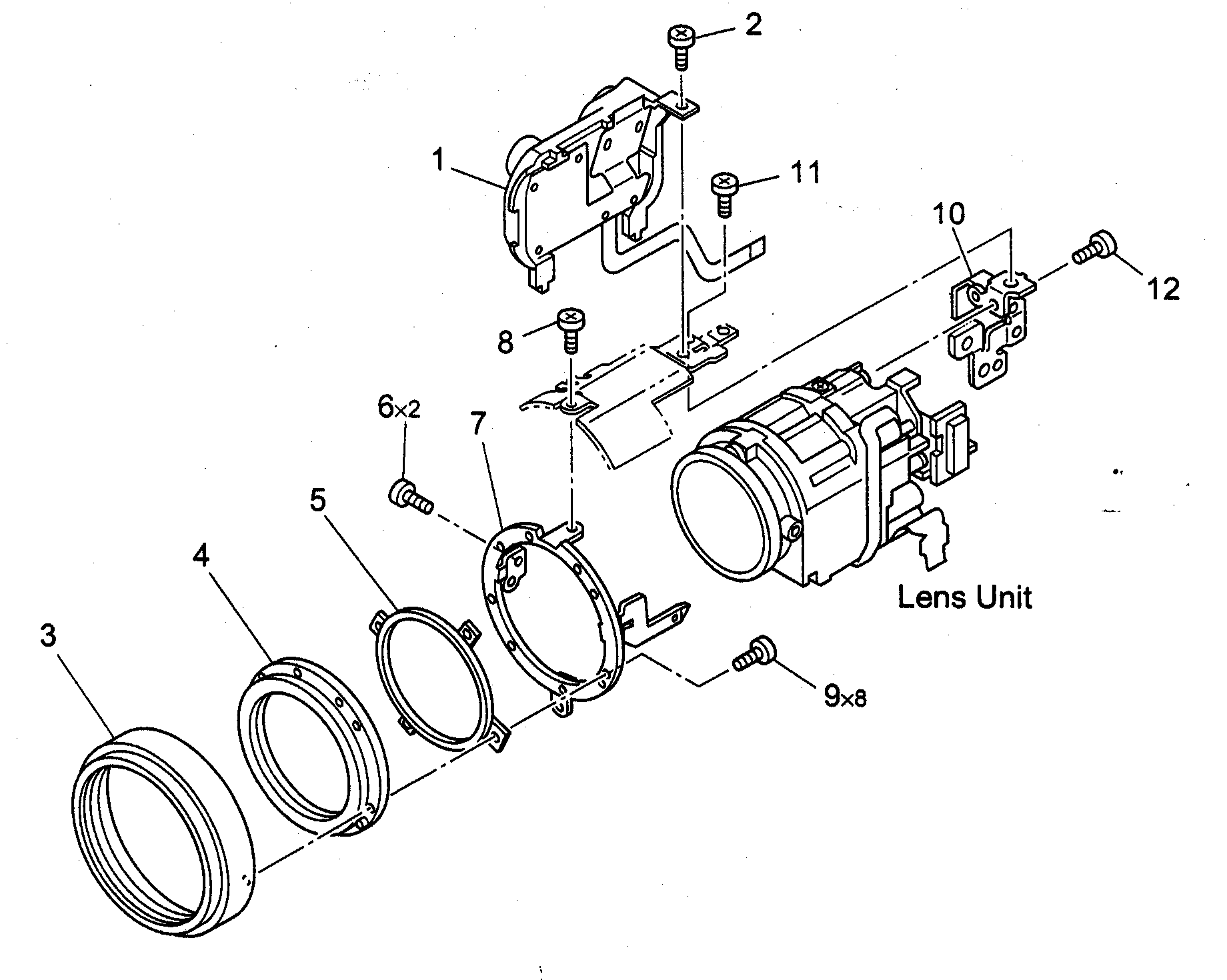 Canon ELURA50 camera assy diagram