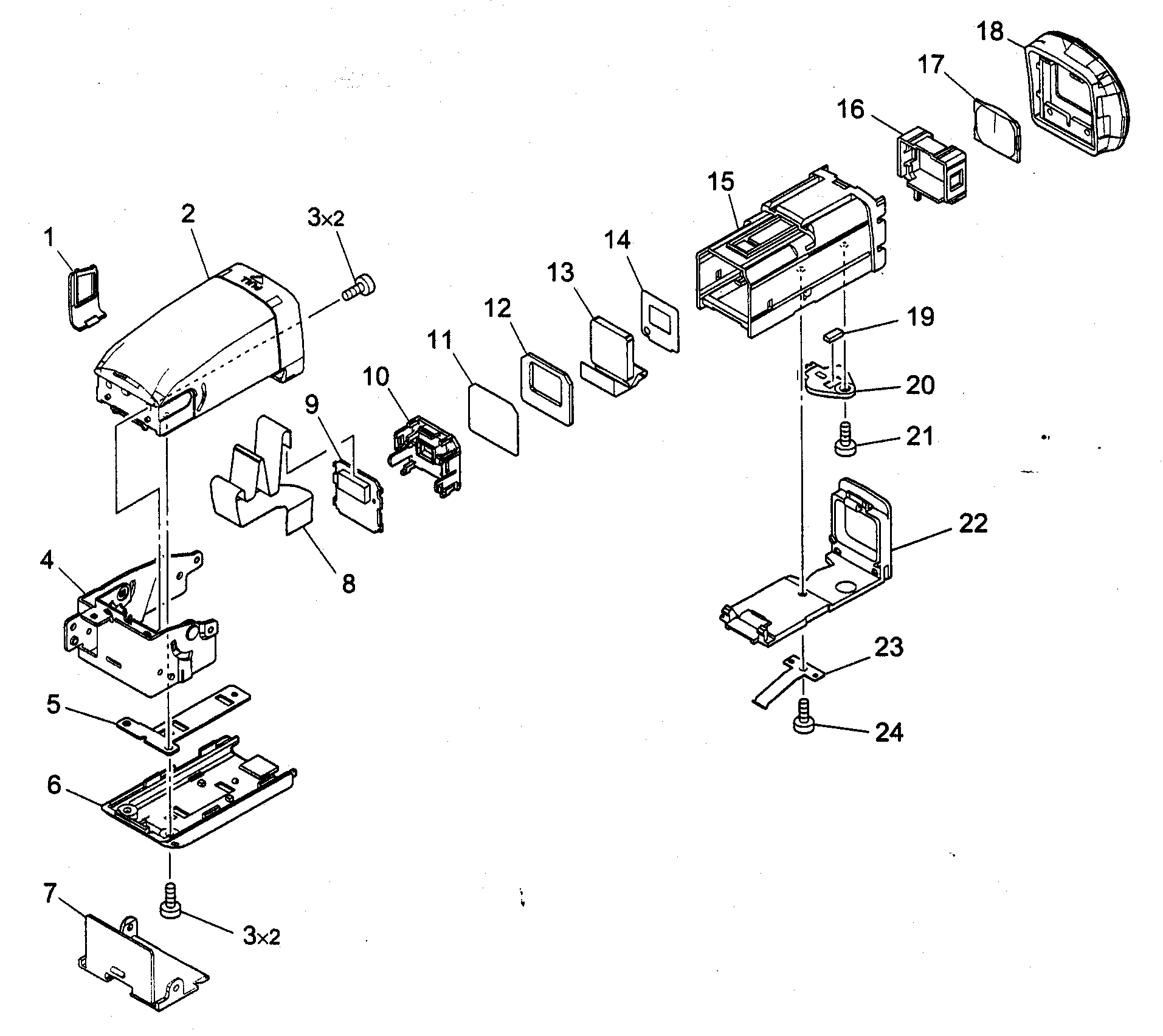 Canon ZR80 cvf assy diagram