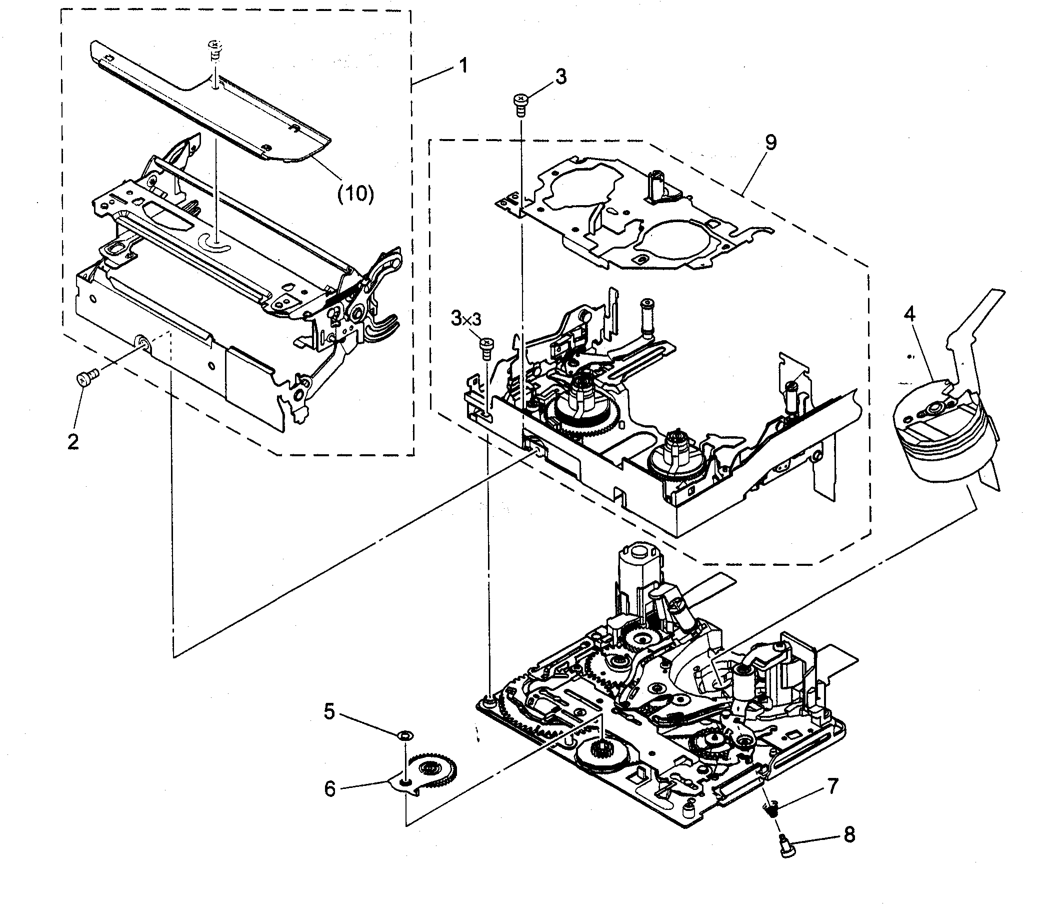 Canon ZR80 mechanical chassis 1 diagram