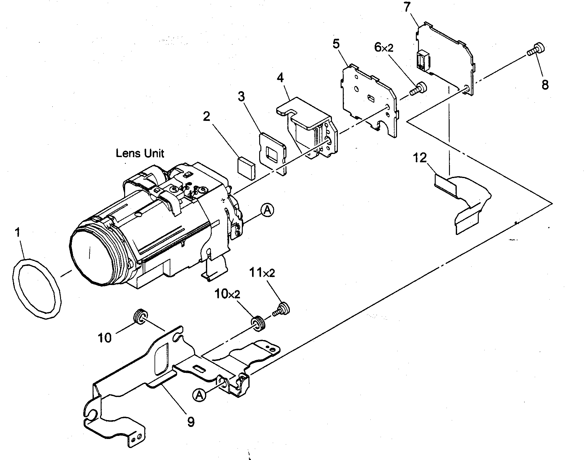 Canon ZR90 camera assy diagram