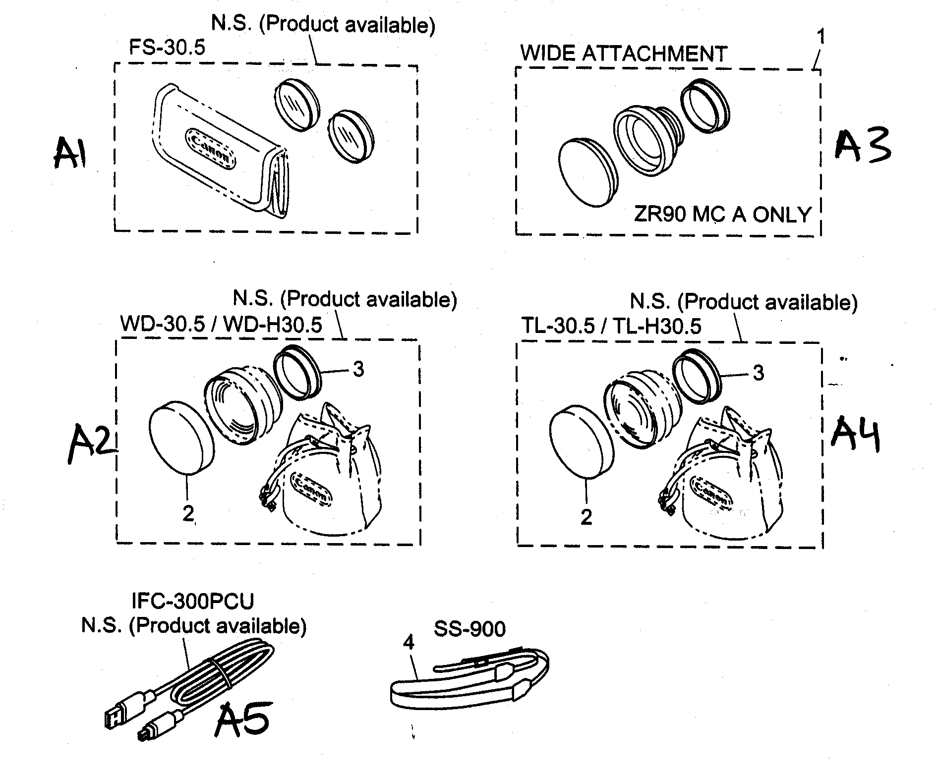 Canon ZR90 accessory 2 diagram