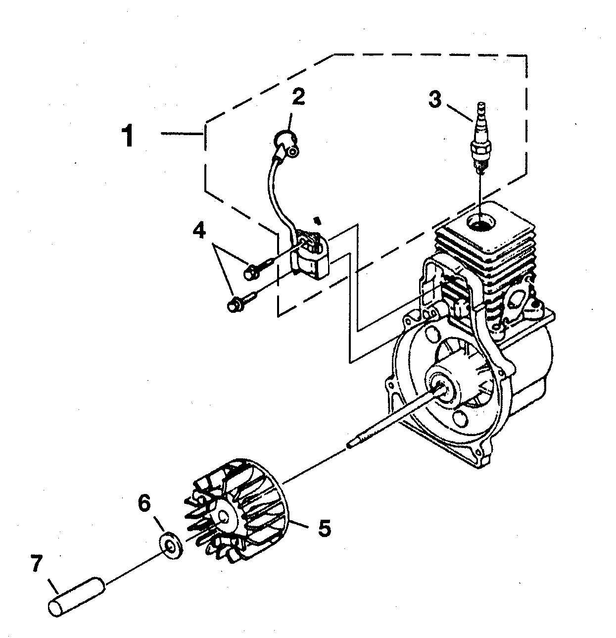 Homelite UT08121 ignition/roter diagram