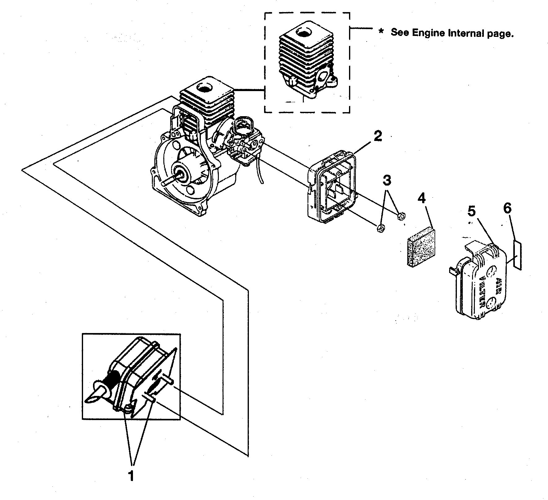 Homelite UT08121 muffler/air cleaner diagram