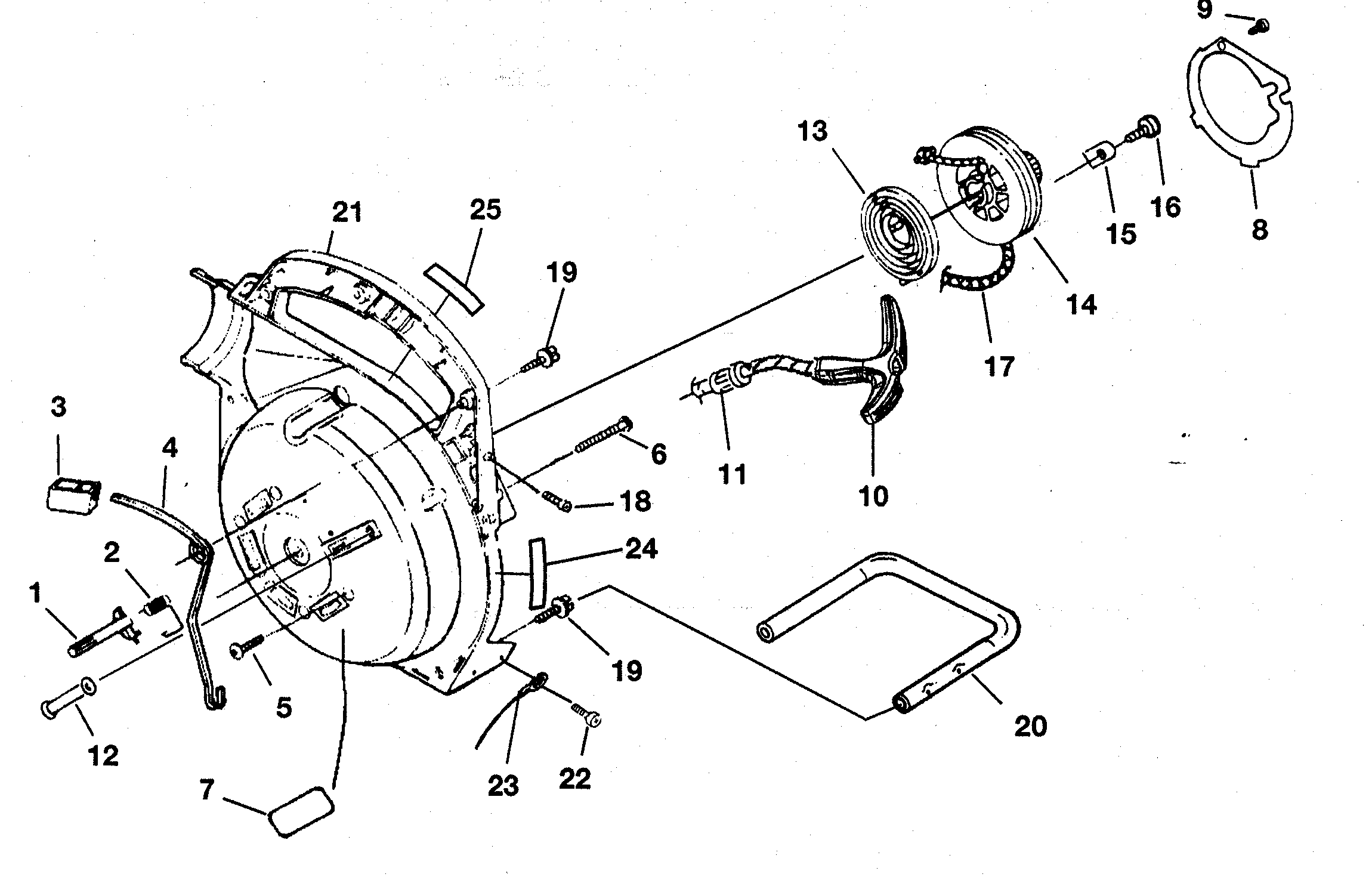 Homelite UT08121 starter assy diagram