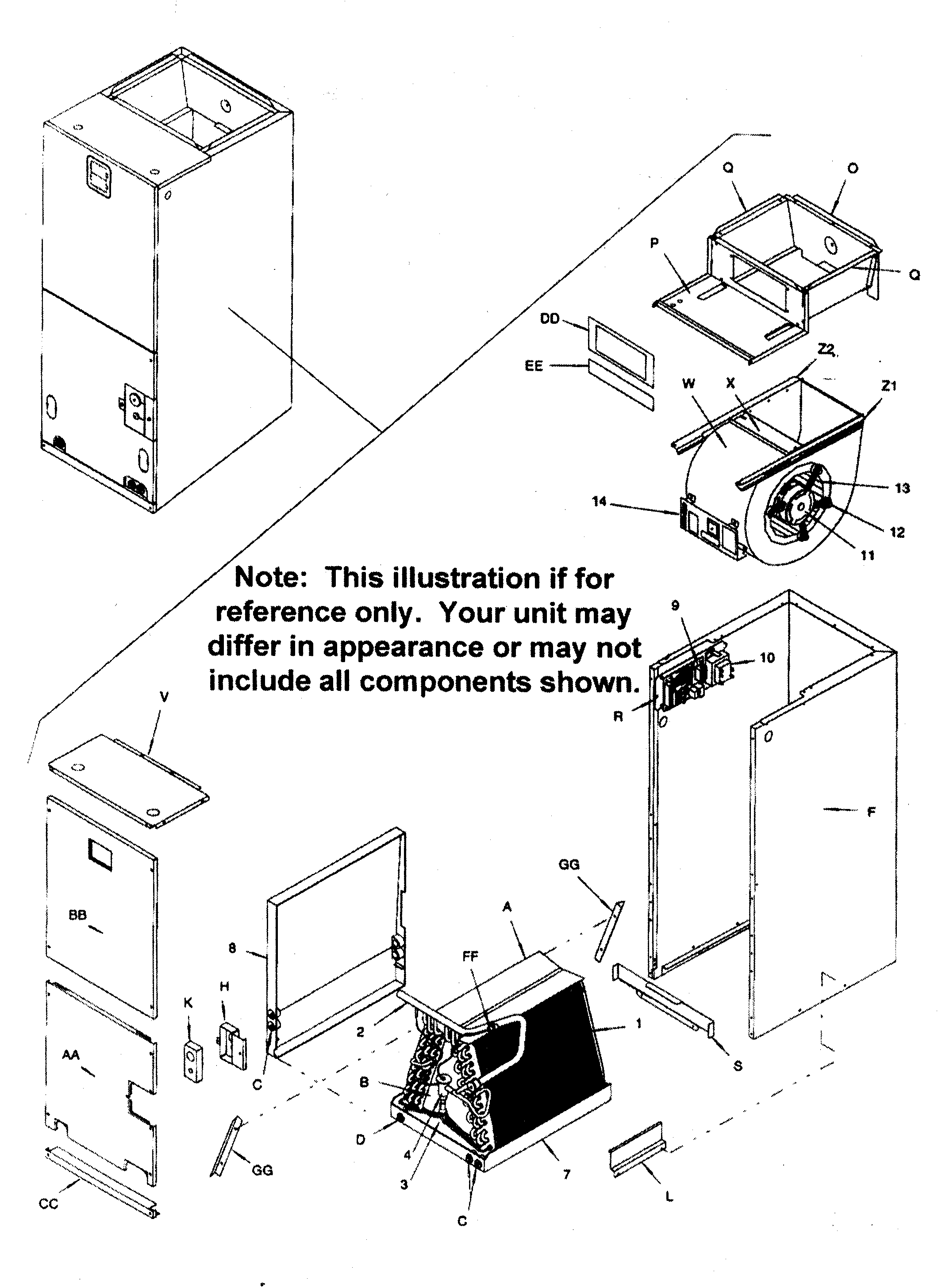 ICP FCV2400C3 fan coil diagram