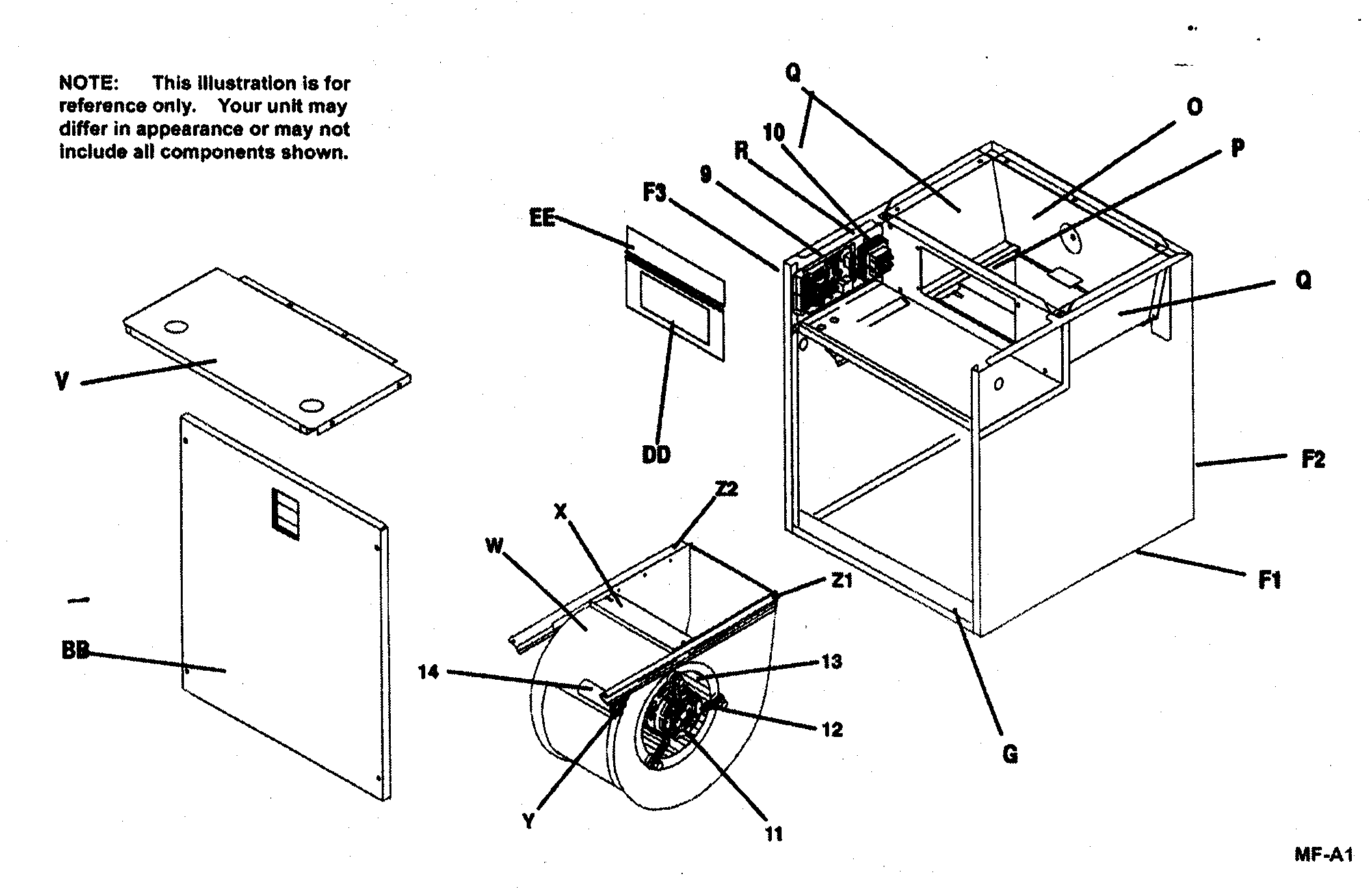 ICP MV20N2600A1 air handler diagram